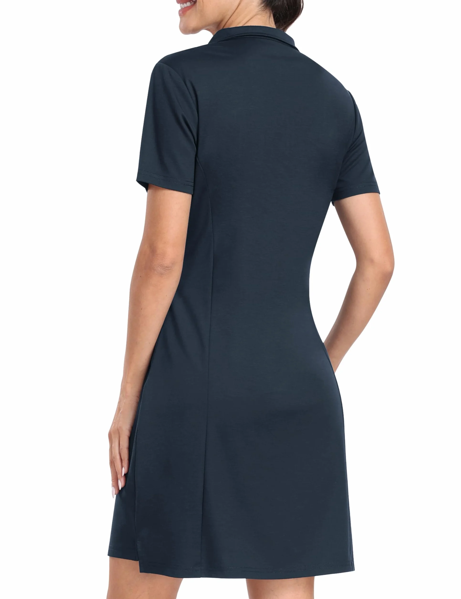 Vestido Polo Mujer Manga Corta Algodón Cremallera Verano Ligero Golf Gimnasia Yoga