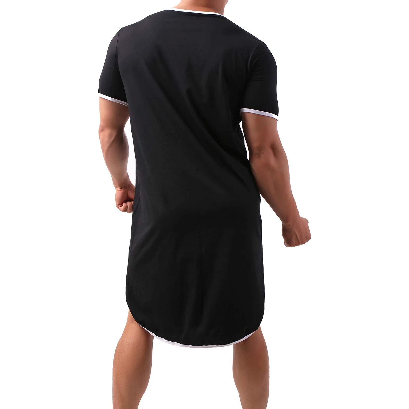 Camisón de algodón para hombre, ropa de dormir cómoda, ropa de dormir suelta, batas de pijama