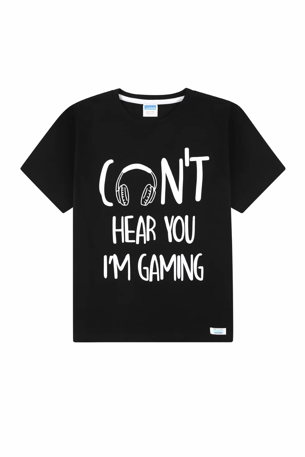 Pijama corto de algodón a cuadros con texto I Can't Hear You I'm Gaming para niños
