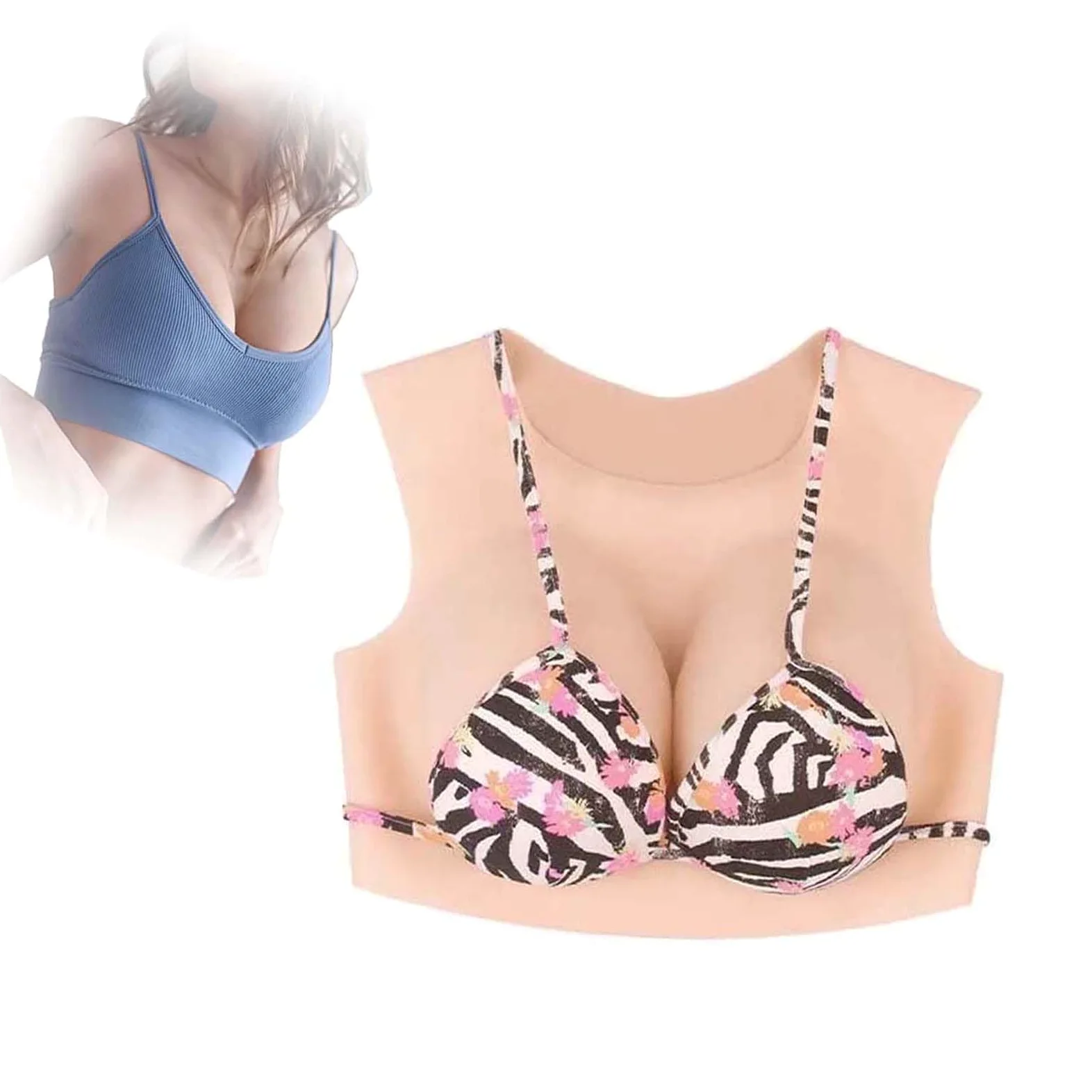 Adima Copa D - H En Forma De Pecho Sujetador Relleno De Silicona Cuello Redondo En Forma De Pecho Falso del Travesti