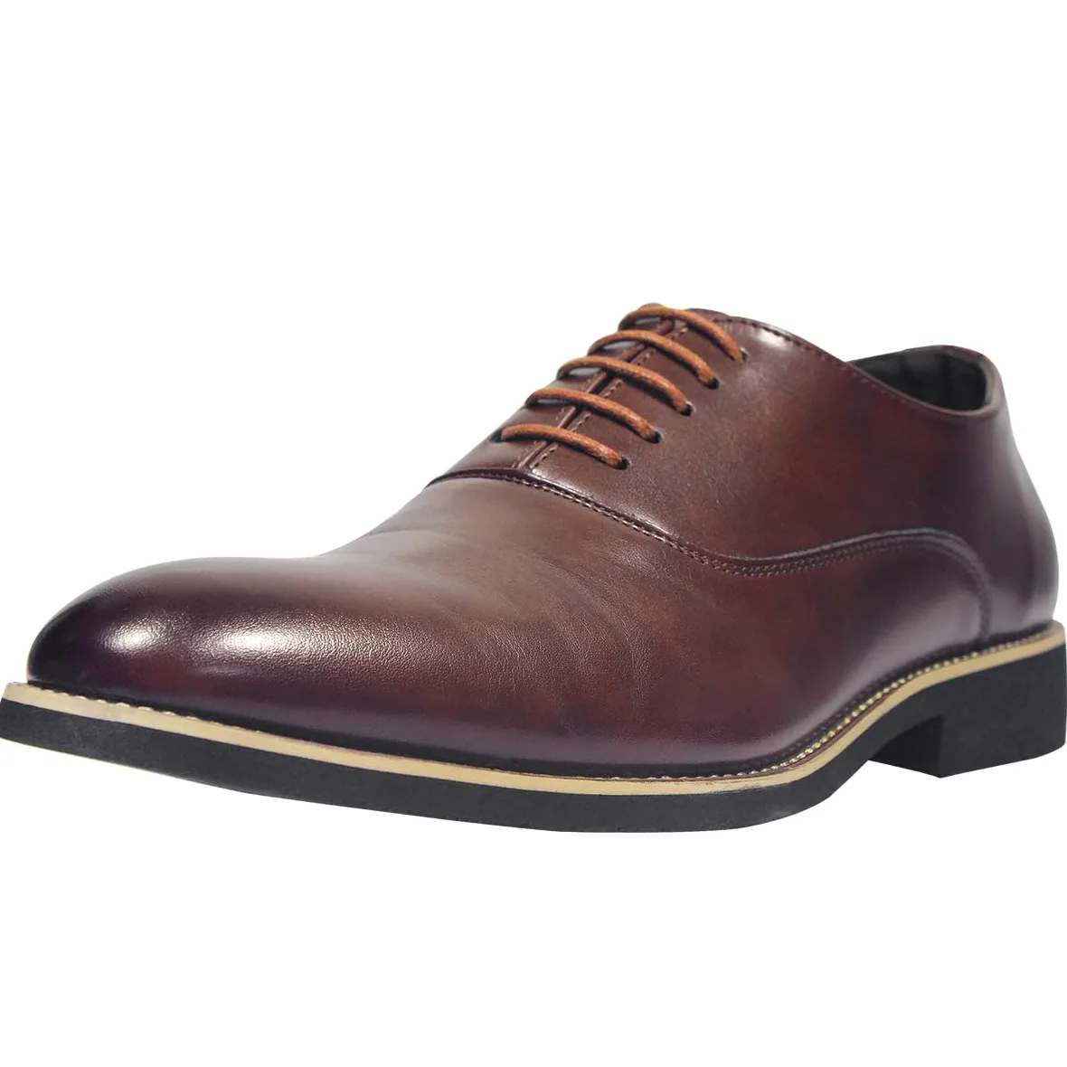 Zapatos de Vestir Hombres Oxford Derby Clásico | Zapatos de Cordones Traje Formal Oficina Boda Comercio Clásico Marrón Negro 40-48