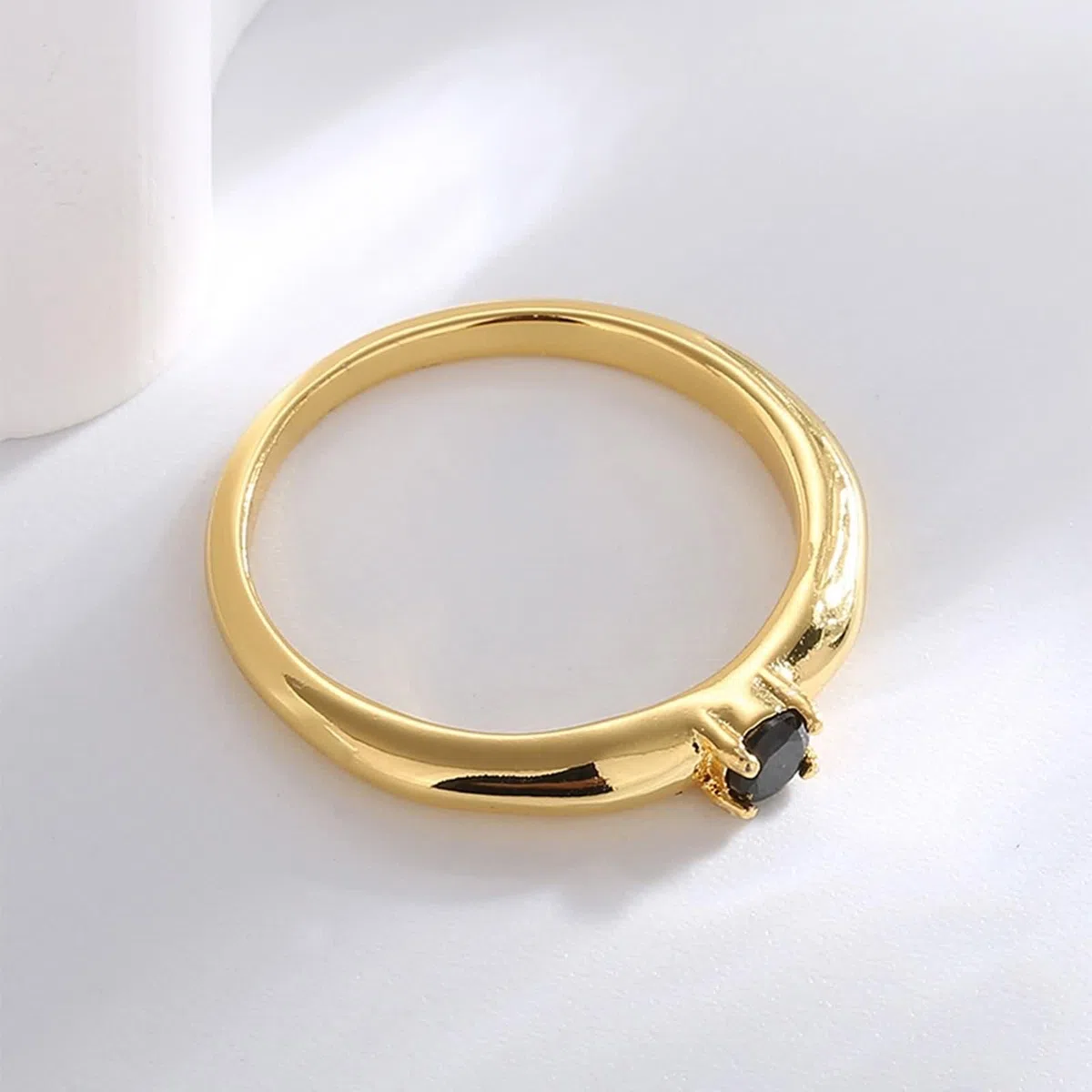 Anillos Oro, Anillos Mujer Ágata Solitario Oro Amarillo de 9K/14K/18K para Esposa Madre