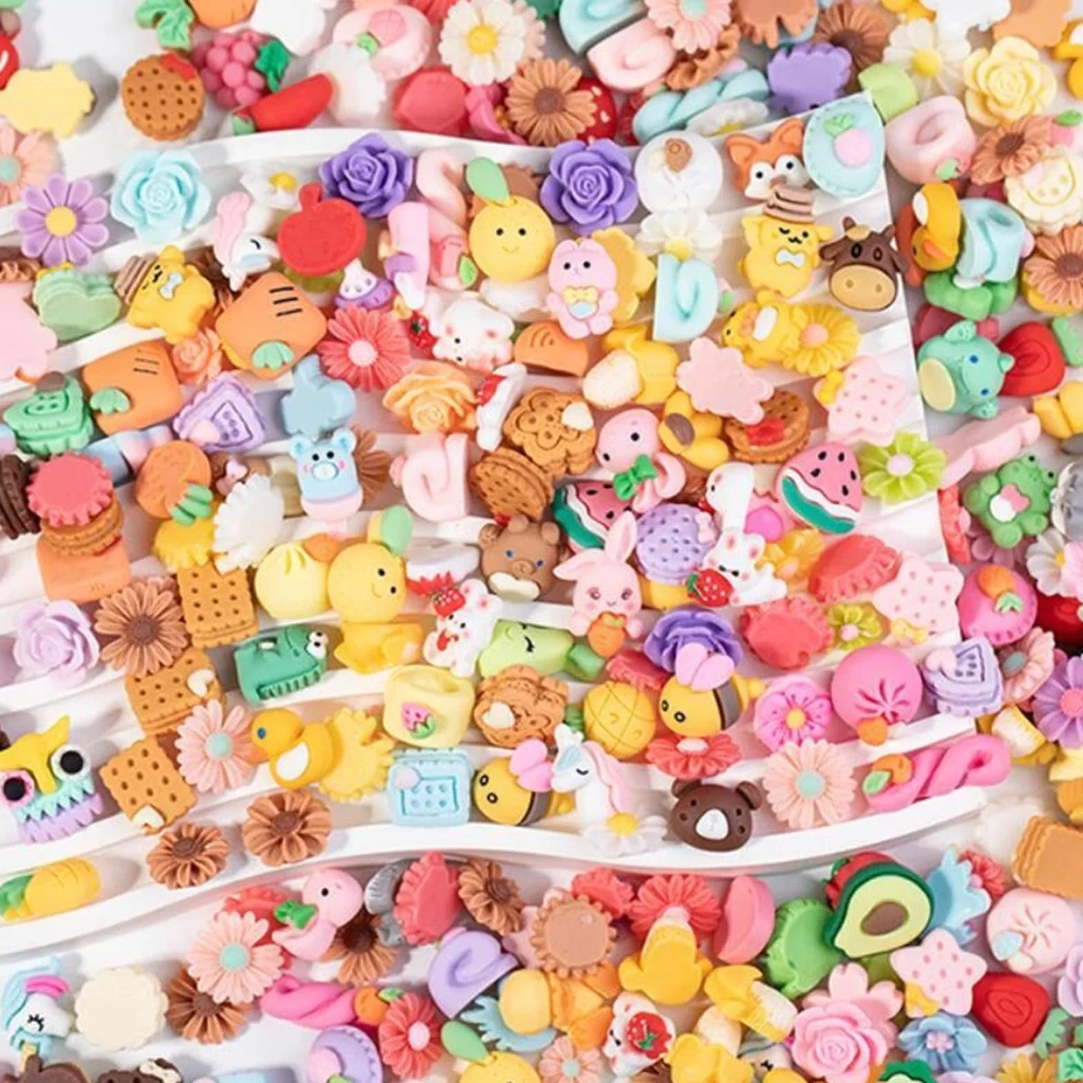 Juego de Slime Charms Multicolor 100 Piezas Resina Encantos para Manualidades