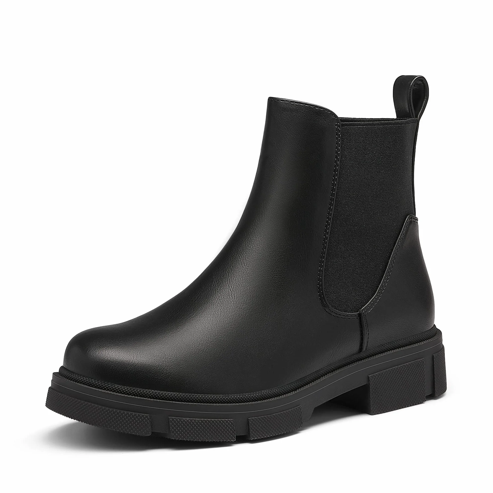 DREAM PAIRS Botas Tacón Grueso Mujer | Upper PU mate, suela TPR gruesa, agarre antideslizante, forro jersey transpirable.