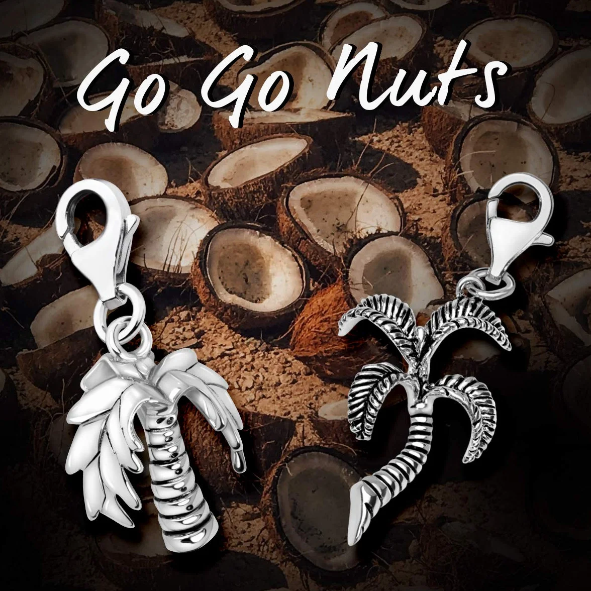 Quiges Charm con Cierre Colgante Palmera Plata de Ley 925 Mujer para Pulseras Europeas