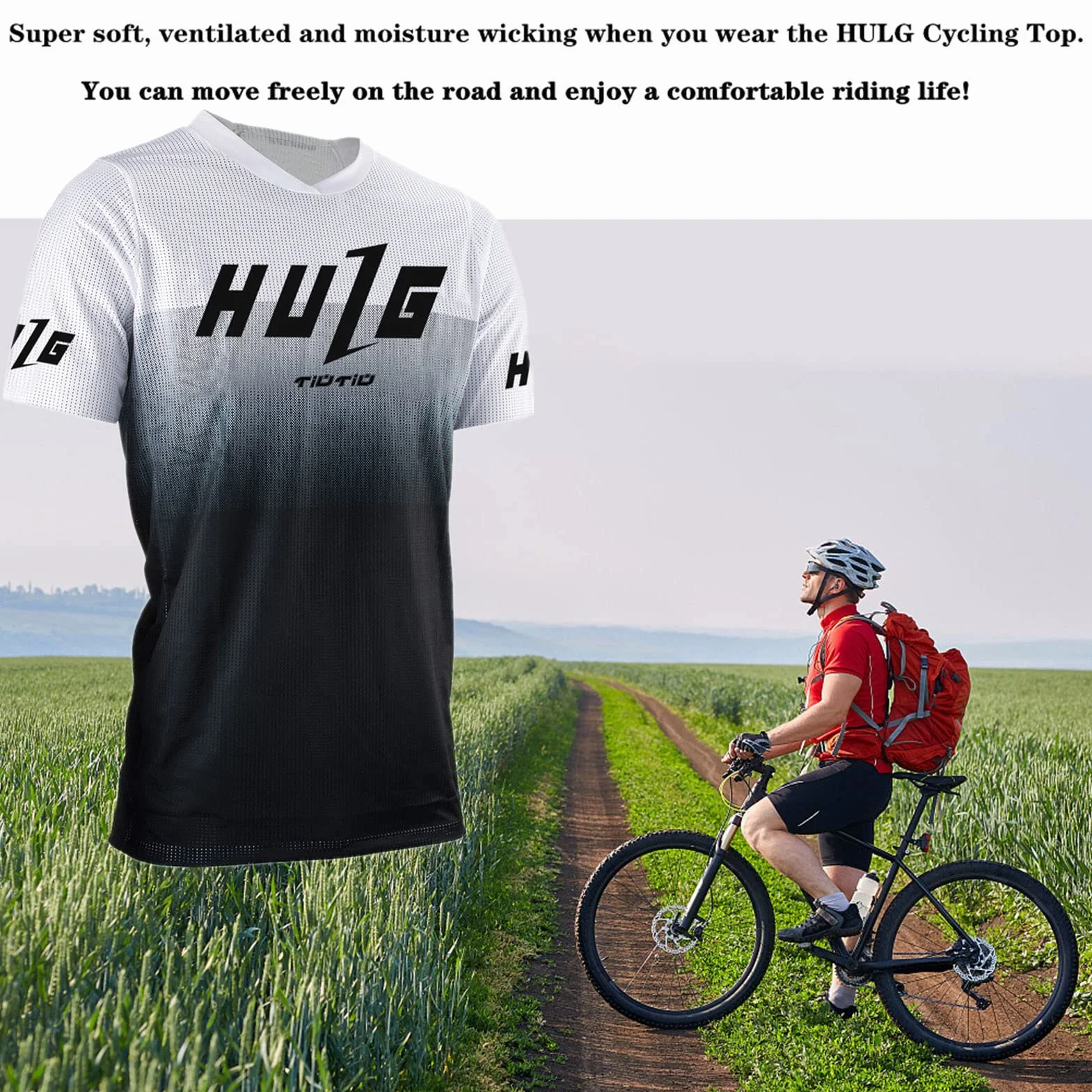 Camiseta de Manga Corta MTB para Hombre, Ropa de Ciclismo, Textura Suave, Absorbe la Humedad