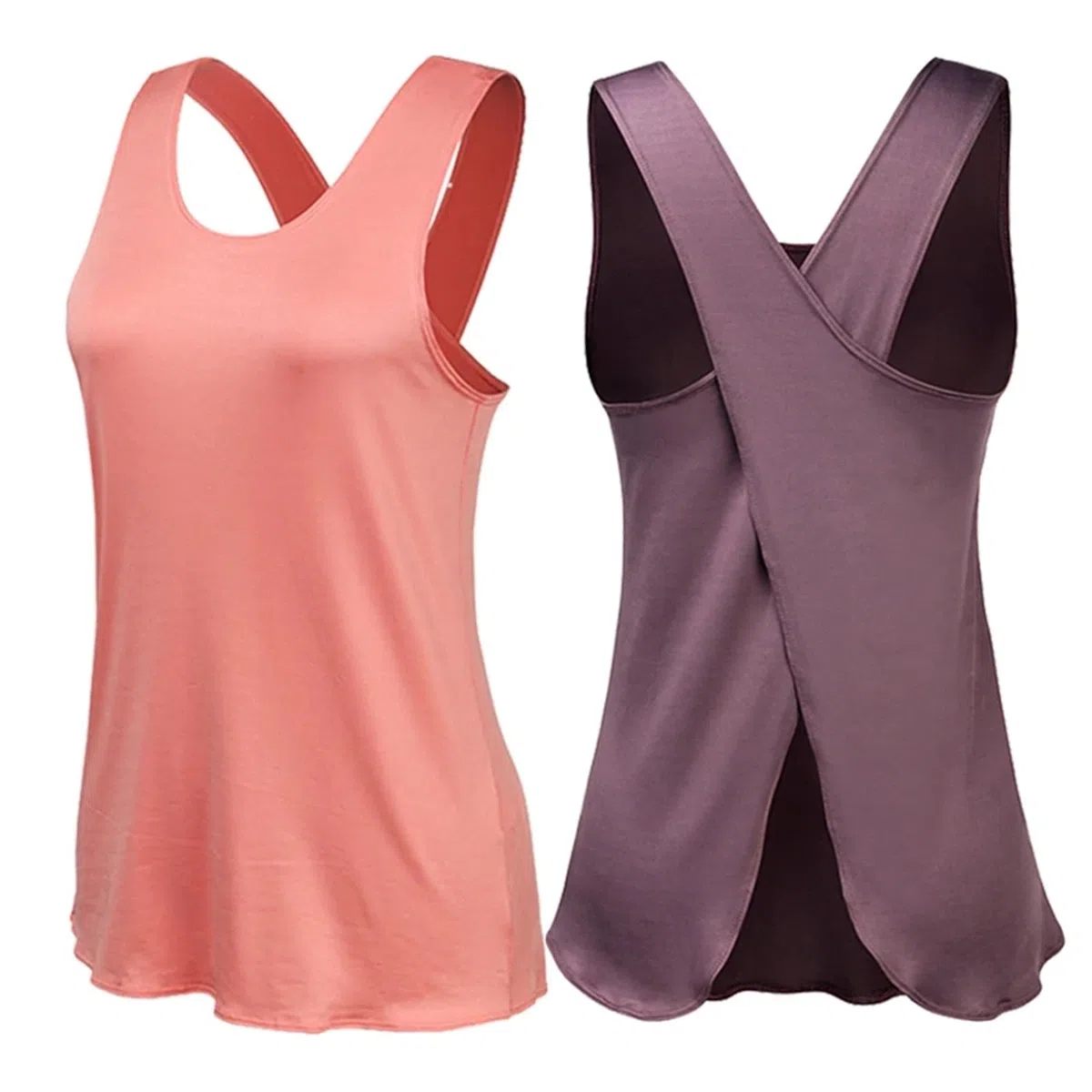 Camiseta de Yoga for Mujer, Camiseta Gimnasio, Camisetas Deportivas Secado rápido, Top con Espalda Cruzada, Fitness for, Deportivo sin Mangas, Chaleco para Mujer