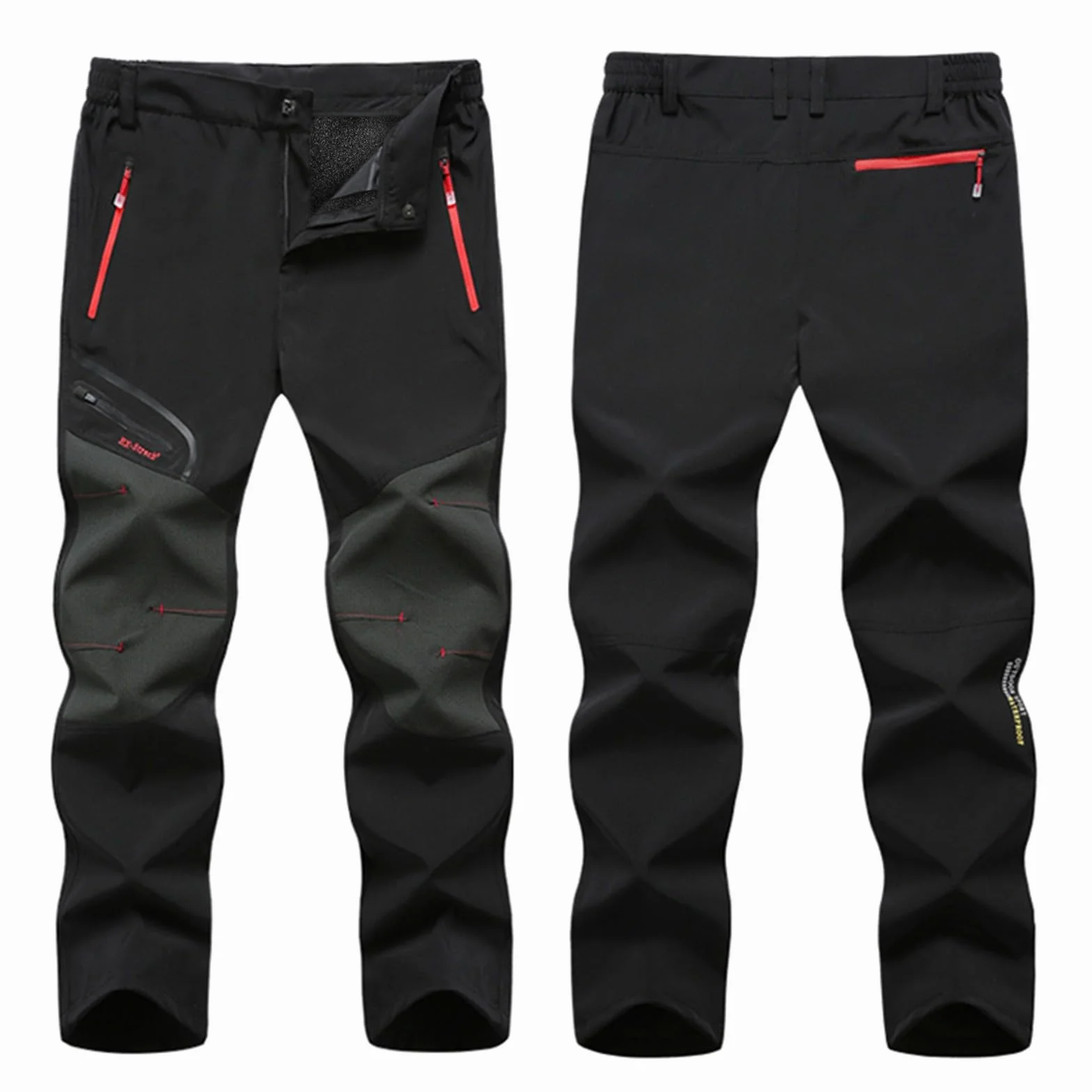 Pantalones de esquí impermeables para hombre con forro polar y acolchados gruesos
