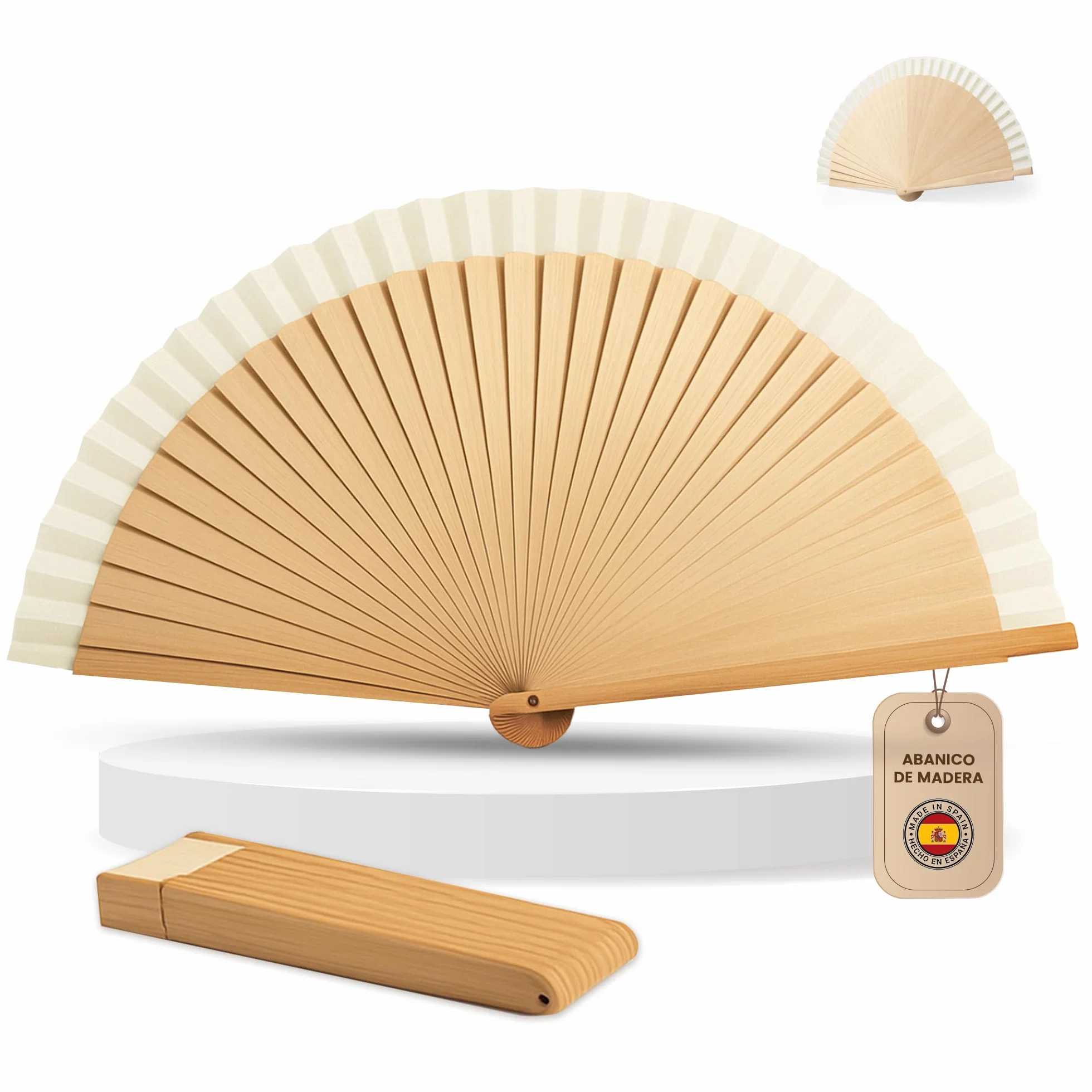 Abanicos de madera original españoles pequeño para bodas hombre y mujer