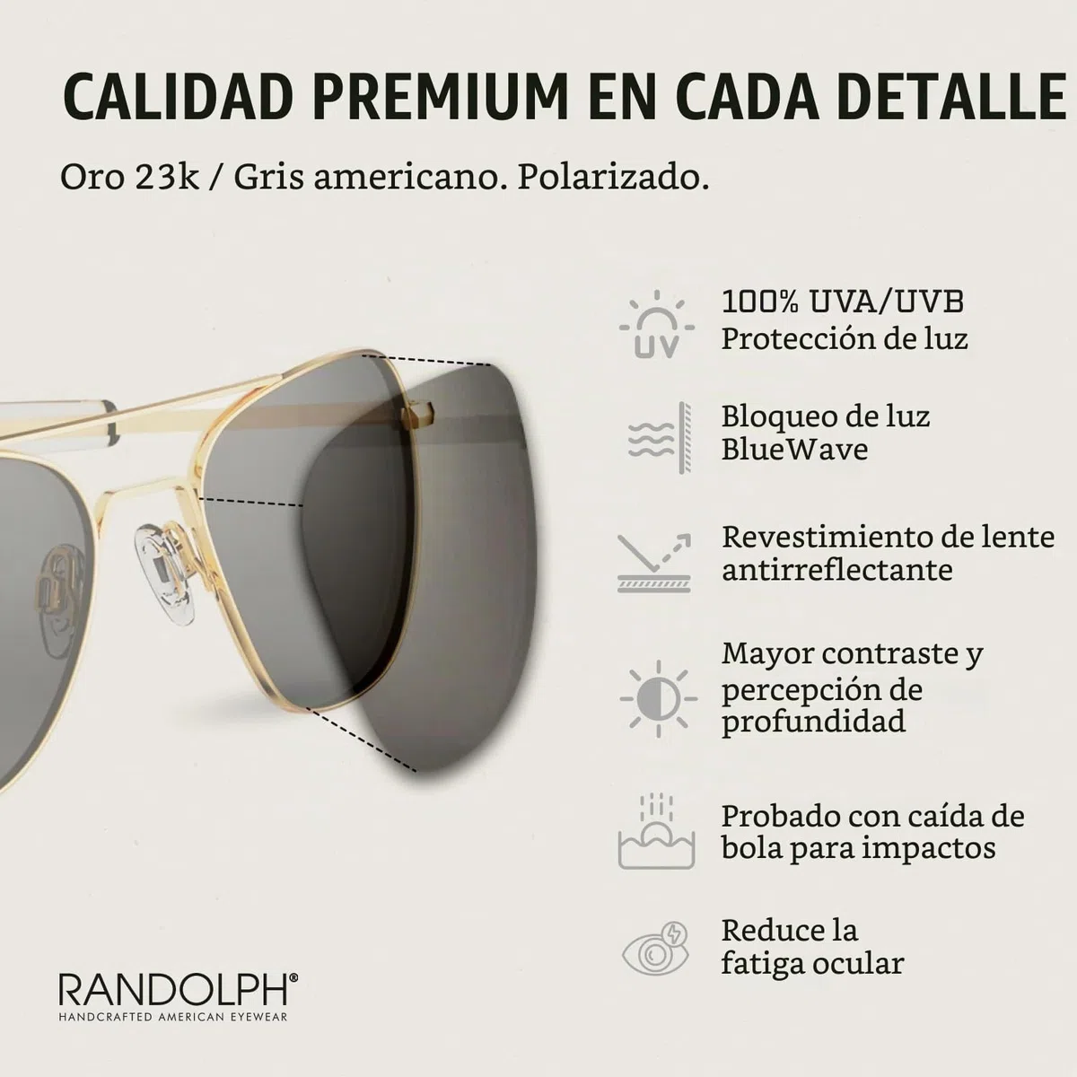 Randolph Gafas de Sol Aviator AF058