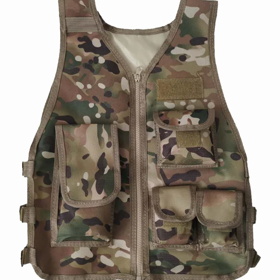 Chaleco Deportivo para Niños, Chaleco De Camuflaje, Chaleco Deportivo con Múltiples Bolsillos, Entrenamiento De Combate De Campo, Juegos Aire Libre