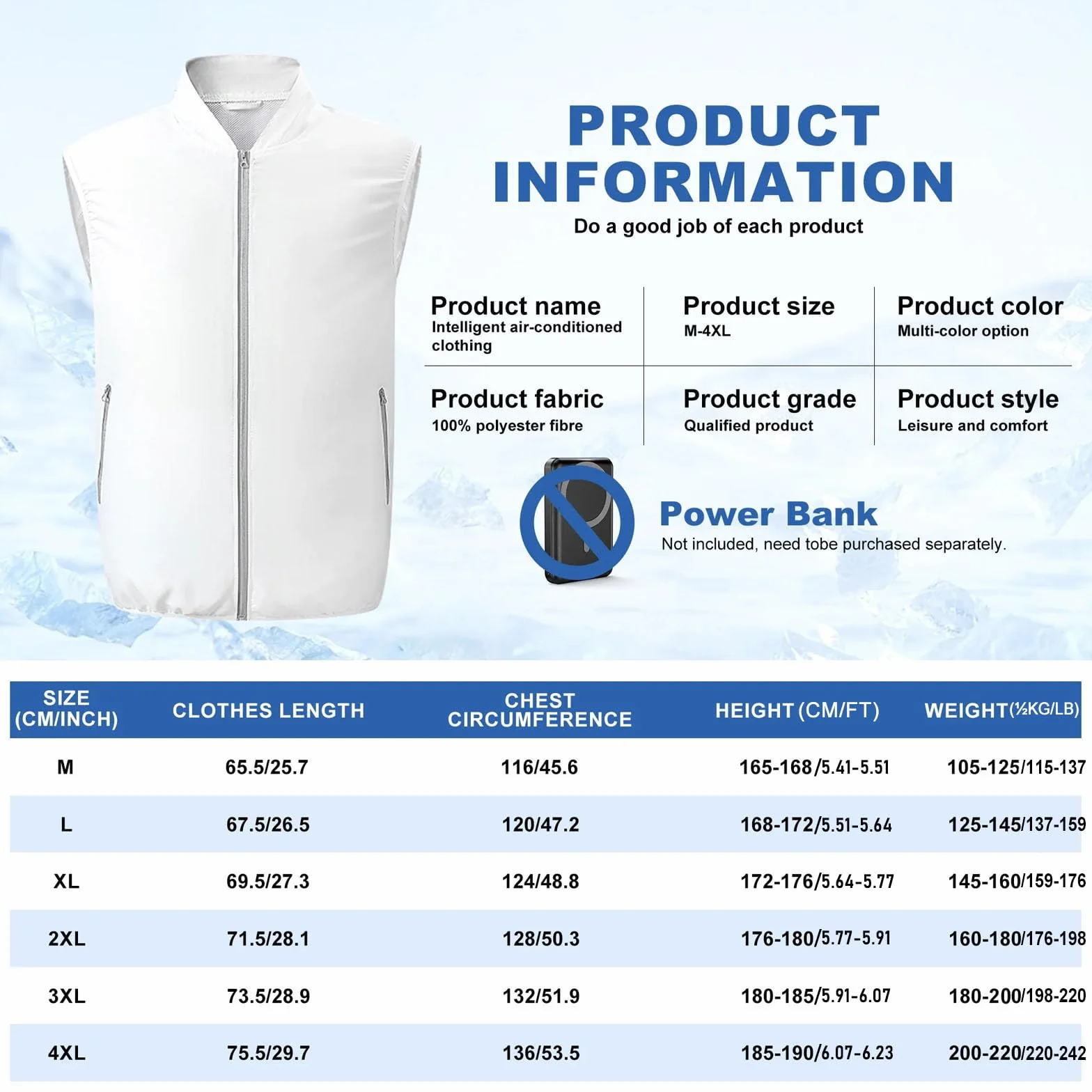 Chaleco de Enfriamiento Portátil con Ventilador, Velocidades de Viento Ajustables