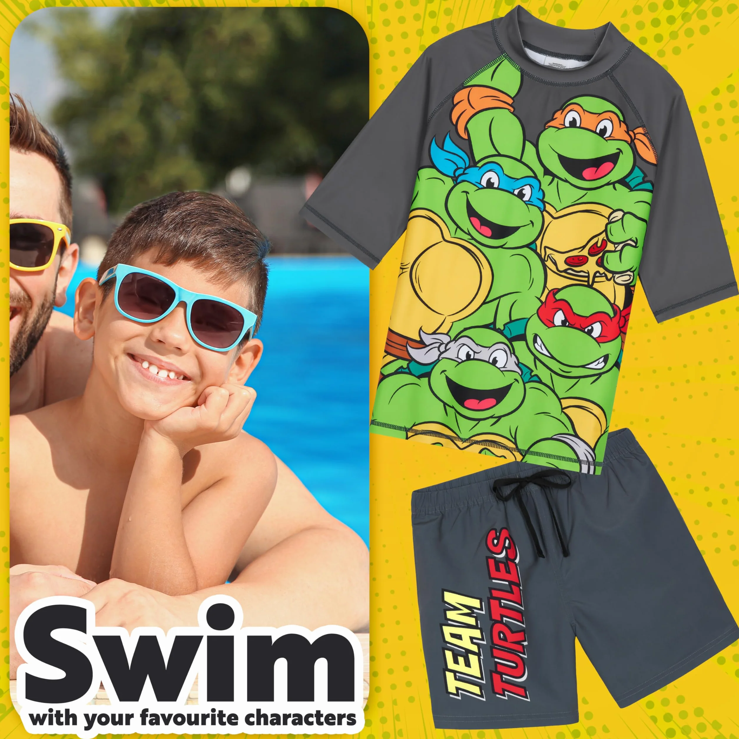 Get Trend Conjunto de Bañador Niño Bañador Natacion Adolescente Set de Baño 2 Piezas con Camiseta y Pantalones Cortos
