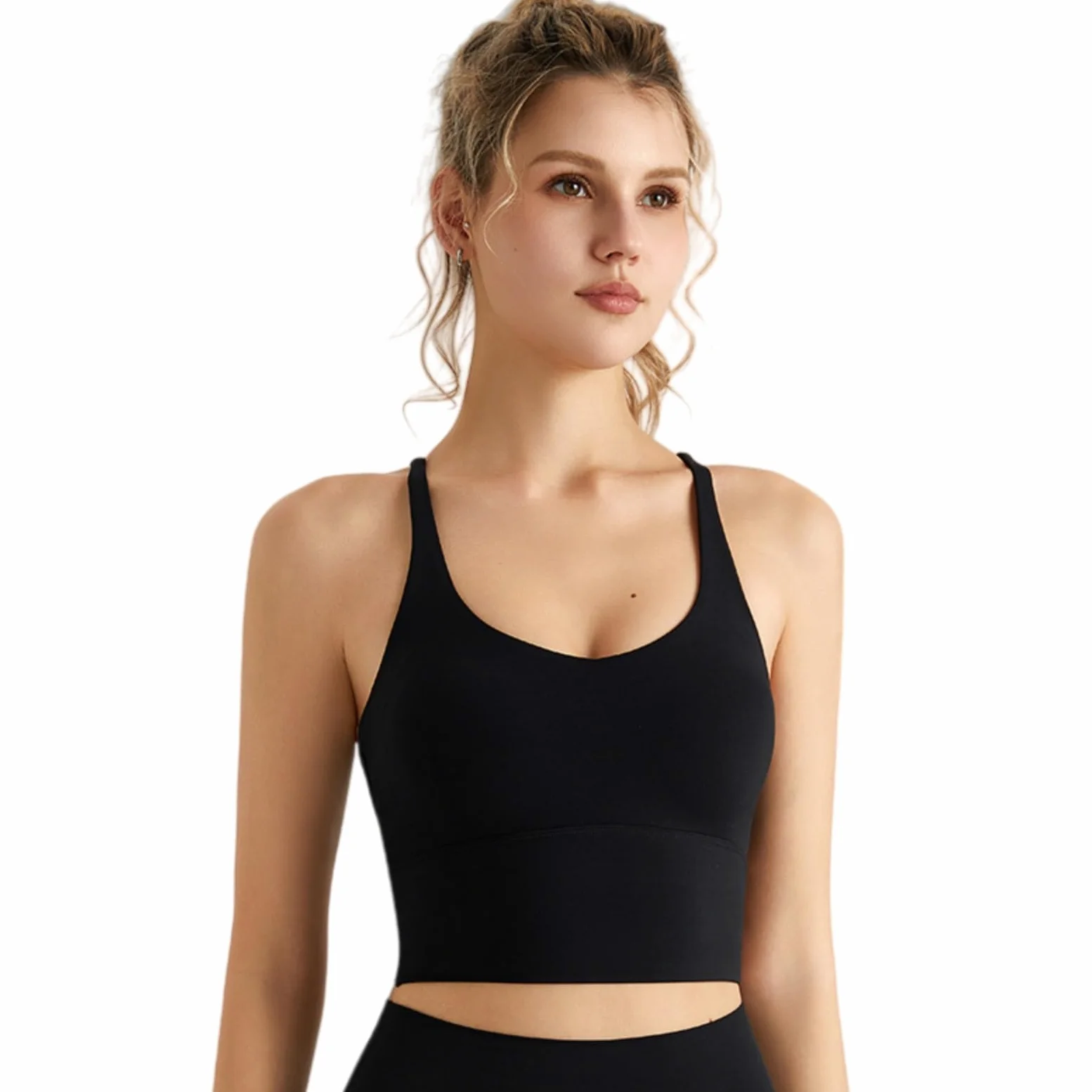 CHENSHI Sujetador Deportivo Mujer Ropa Exterior Integrada Deporte De La Tank Top - Fitness Anti-Shock Cross-Back Hermosa Espalda Yoga Interior-White-m