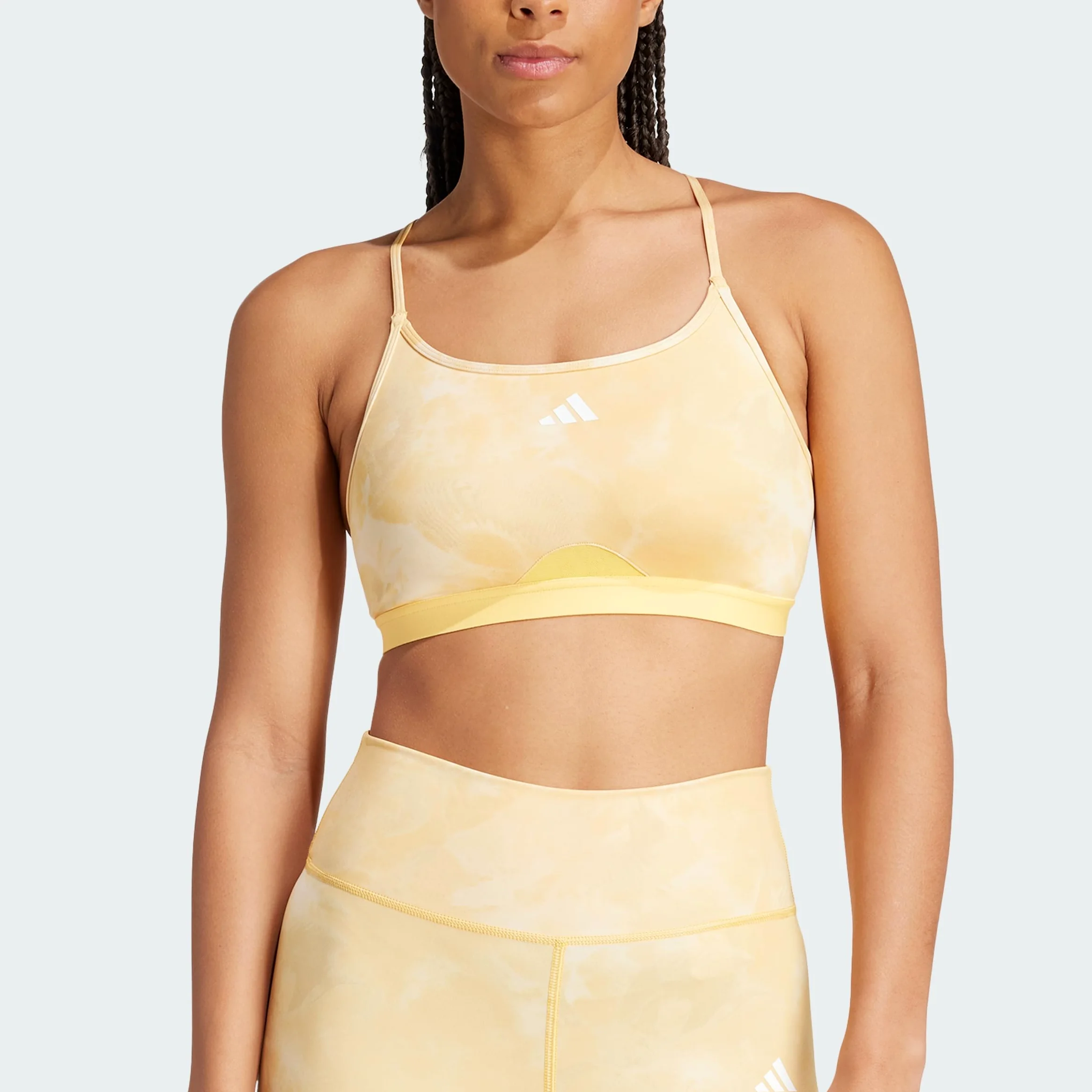 Adidas Aeroreact Training Essentials Light Support Tie-Dye Flower-Print Bra Sujetador Deportivo Mujer