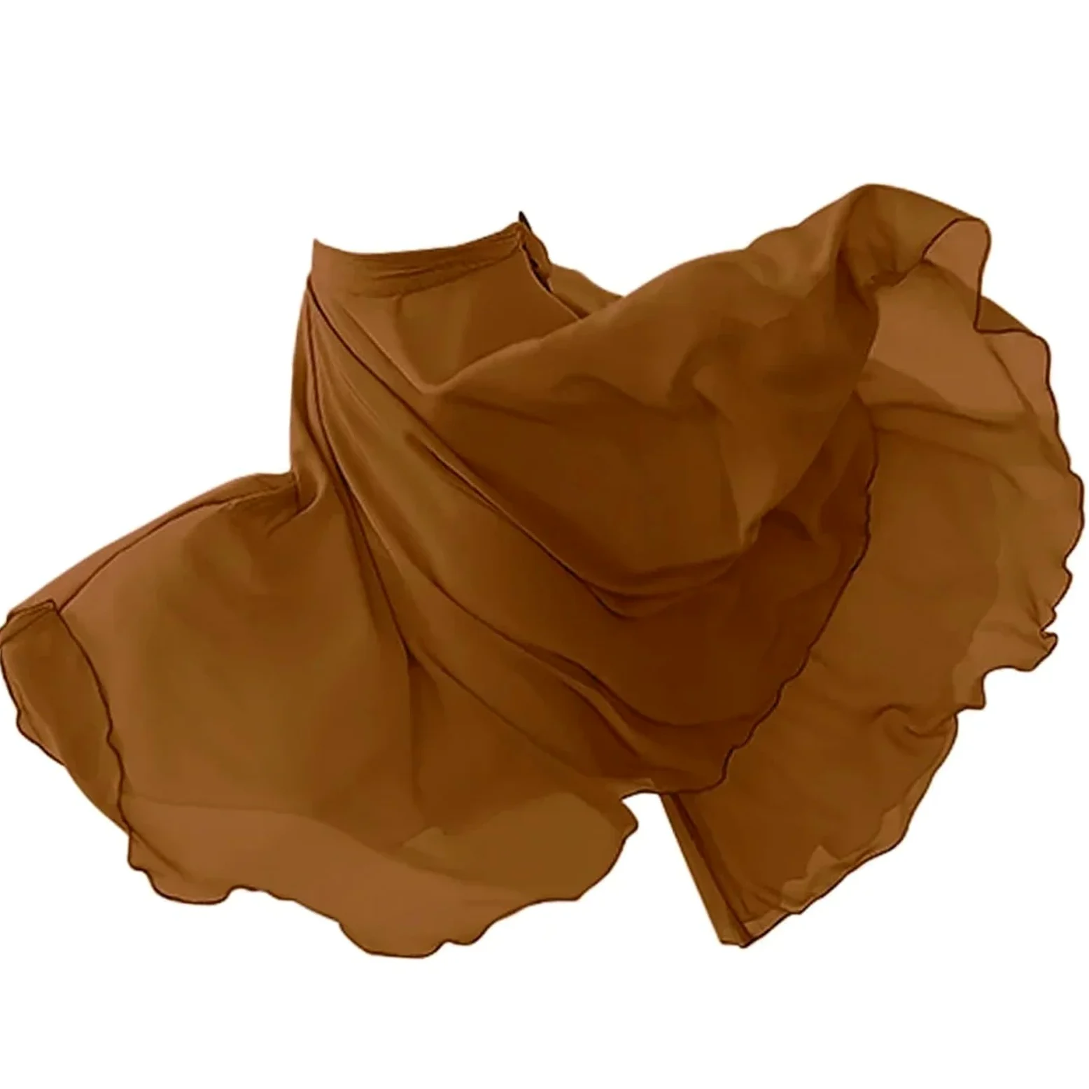 Faldas de Baile de Gasa, Falda Cruzada de Ballet Malla con Cordones Multicolor 50-60 cm Mujer(Brown,60)