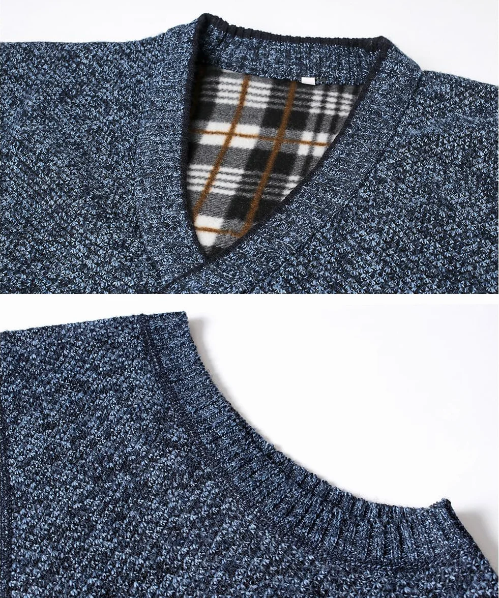 Chaleco de Punto para Hombre Cárdigan sin Mangas de Hombre Casuales Chaleco de Suéter Liso de Color Suéter de Punto Pullover Elegante