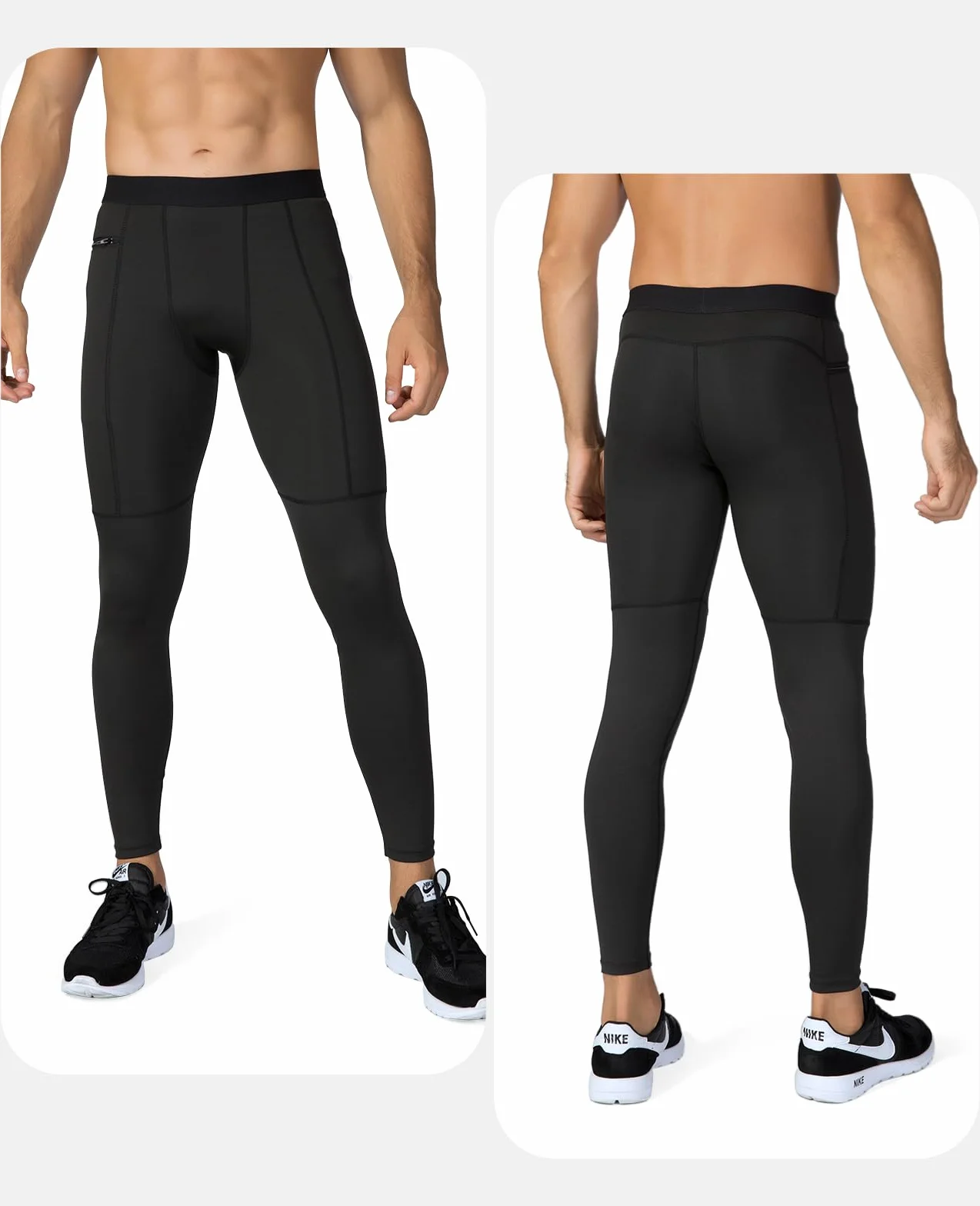 Niksa Mallas Hombre Running Leggings De Compresión 2 Piezas