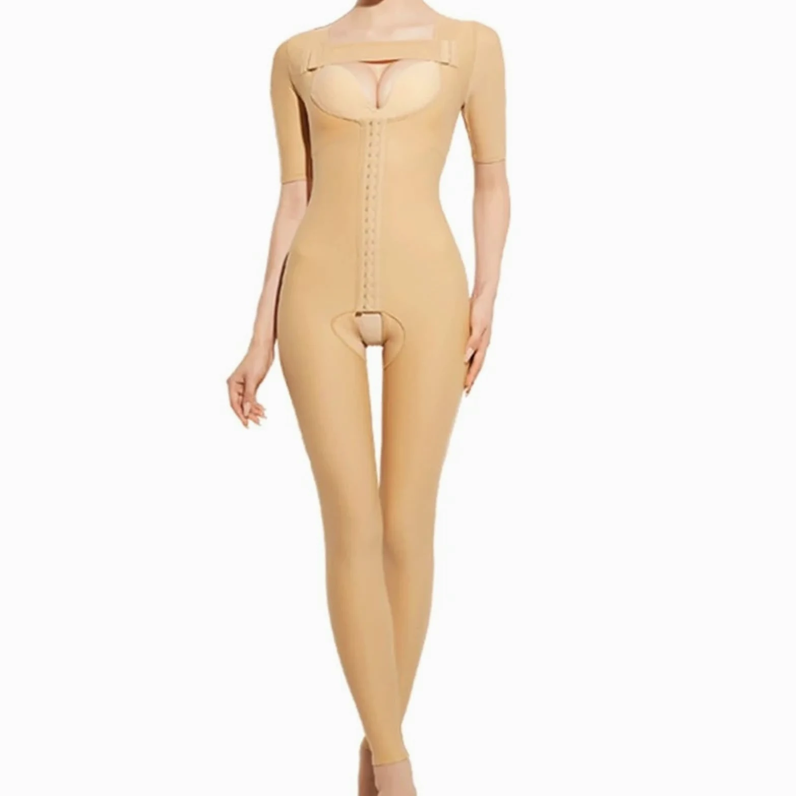 TOSOFT Faja De Cuerpo Entero Mujer Moldeador De Cuerpo Adelgazar Brazos Y Piernas Ropa Interior Especial Liposucción Y Poscirugía (Color: Nude, Talla: S/Small)