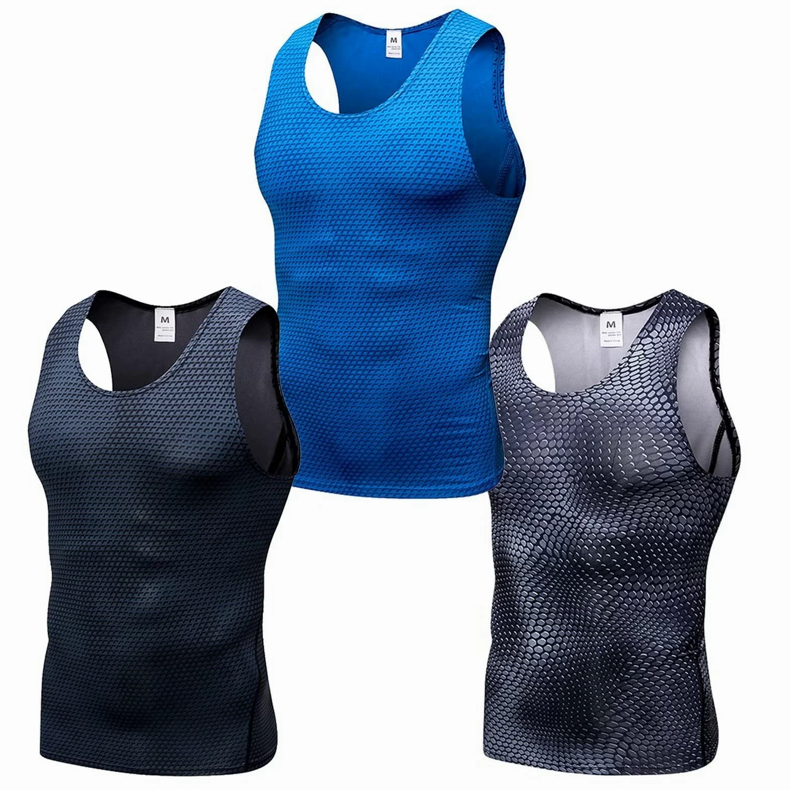 3 Pack Running Muscle Tank Top for Men Quick Dry Workout Sleeveless Tops Breathable Shirts Training Bodybuilding Vest