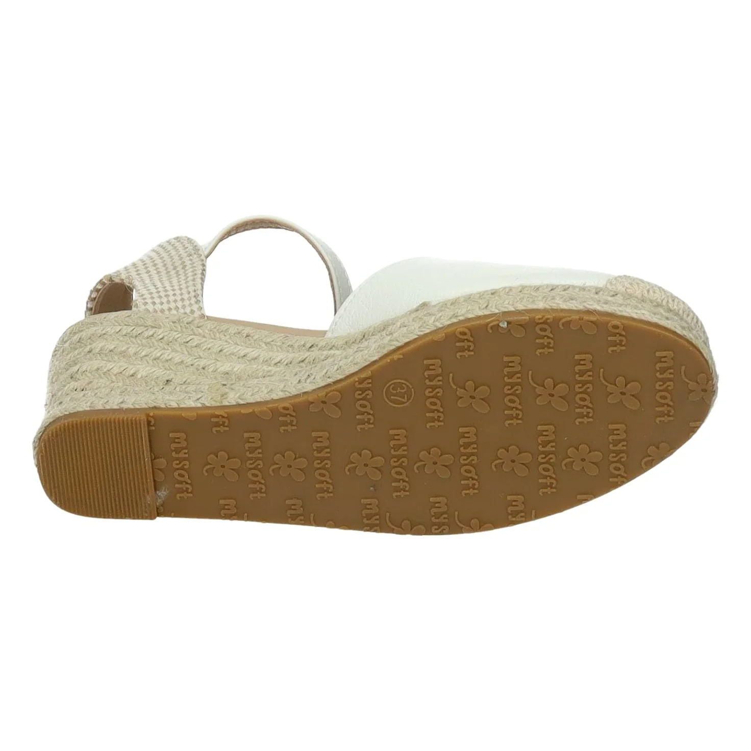 mysoft 25M150 Alpargatas con cuña Blanca para Mujer, diseño Elegante y cómodo Hecho en España Mujer Alpargatas