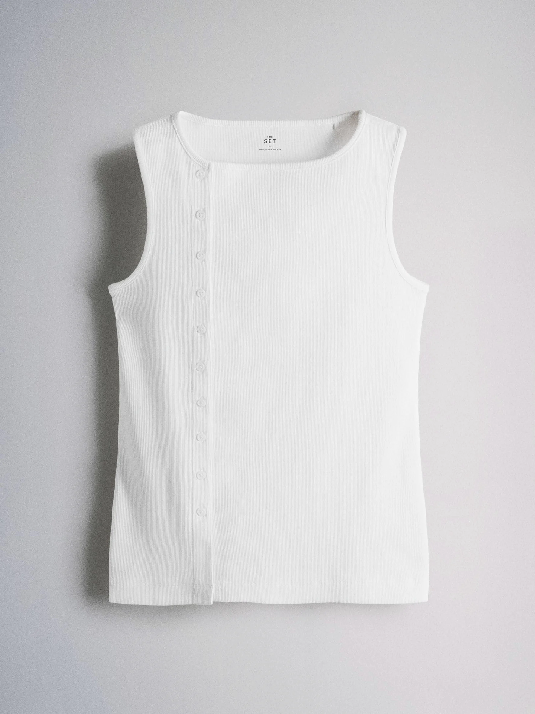 THE SET Mujeres Pack de 3 camisetas sin mangas con botones laterales