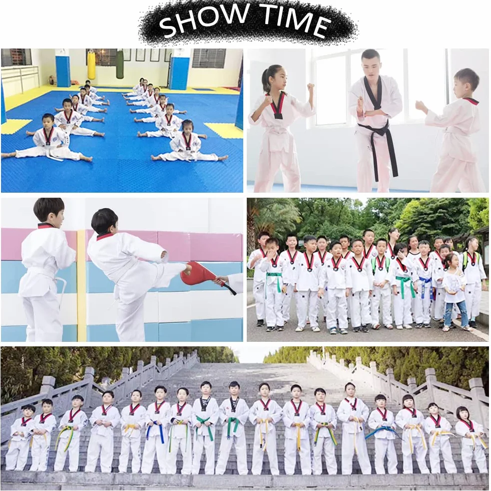 Uniforme de Taekwondo Niñas con Cinturón para Entrenamiento Karate Judo