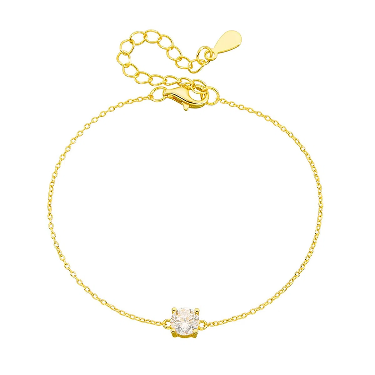 Pulsera de oro amarillo para mujer, pulsera vintage fina de diamantes creados para boda, oro amarillo de 9 quilates, 14 quilates y 18 quilates