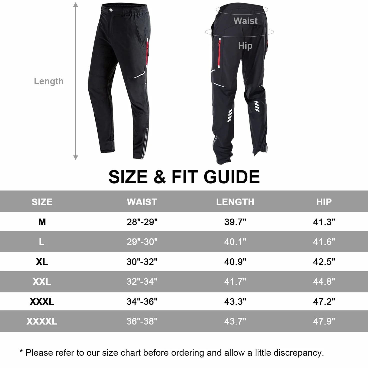 Pantalones de Ciclismo para Hombre Respirable a Prueba de Viento Secado Rápido Ligeros