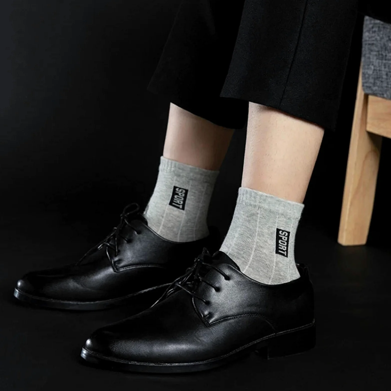 UKKO Calcetines de Hombre 20Pcs = 10Pairs Hombres Calcetines Algodón Transpirable Absorble Absaborete Medio Combillos Medios-10 Black,EUR 38-44