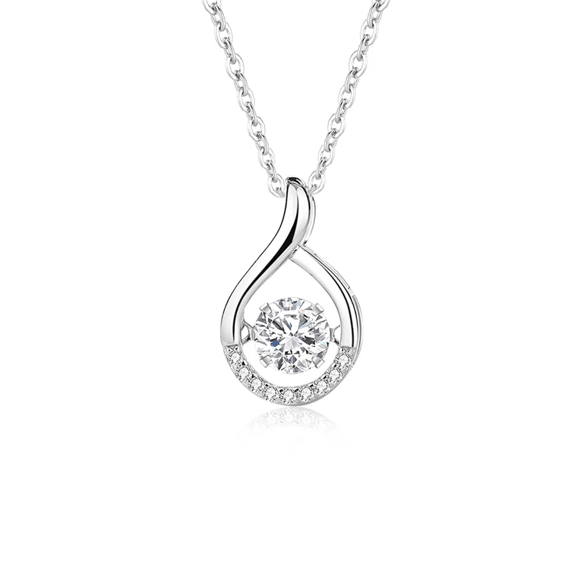 Collares de moissanita con forma de gota de agua flotante para mujer, collar de boda para mujer