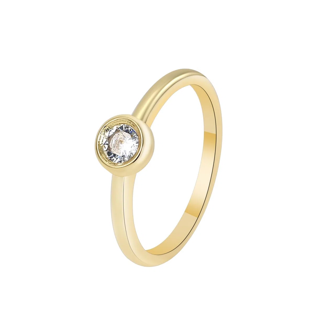 Anillo de mujer en oro solitario de oro para mujer, oro amarillo auténtico de 9 K/14 K/18 K con 0,4 ct moissanite