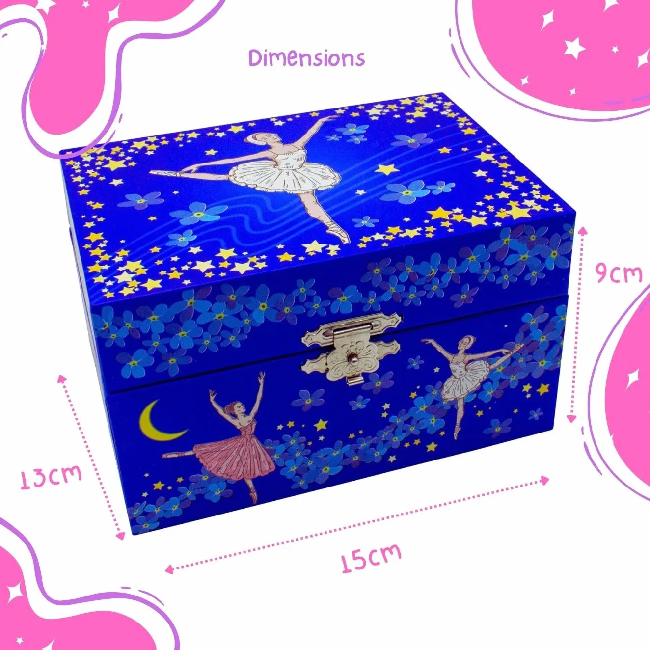 GICO Caja musical joyero para niñas azul bailarina Lago de los cisnes