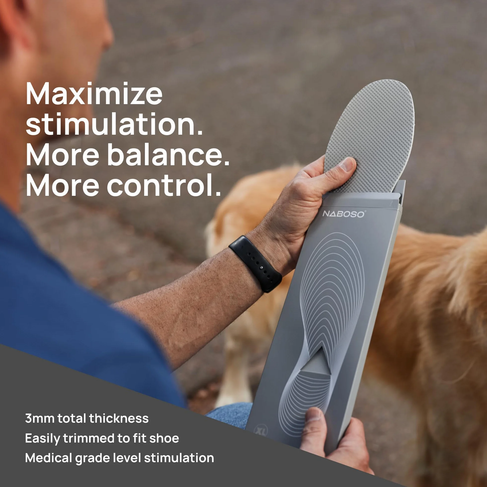 Naboso Plantilla neurosensorial, inserciones finas para zapatos texturizadas para hombres y mujeres que estimulan mejor los pies para mejorar el equilibrio y reducir las caídas. Plantillas de grado