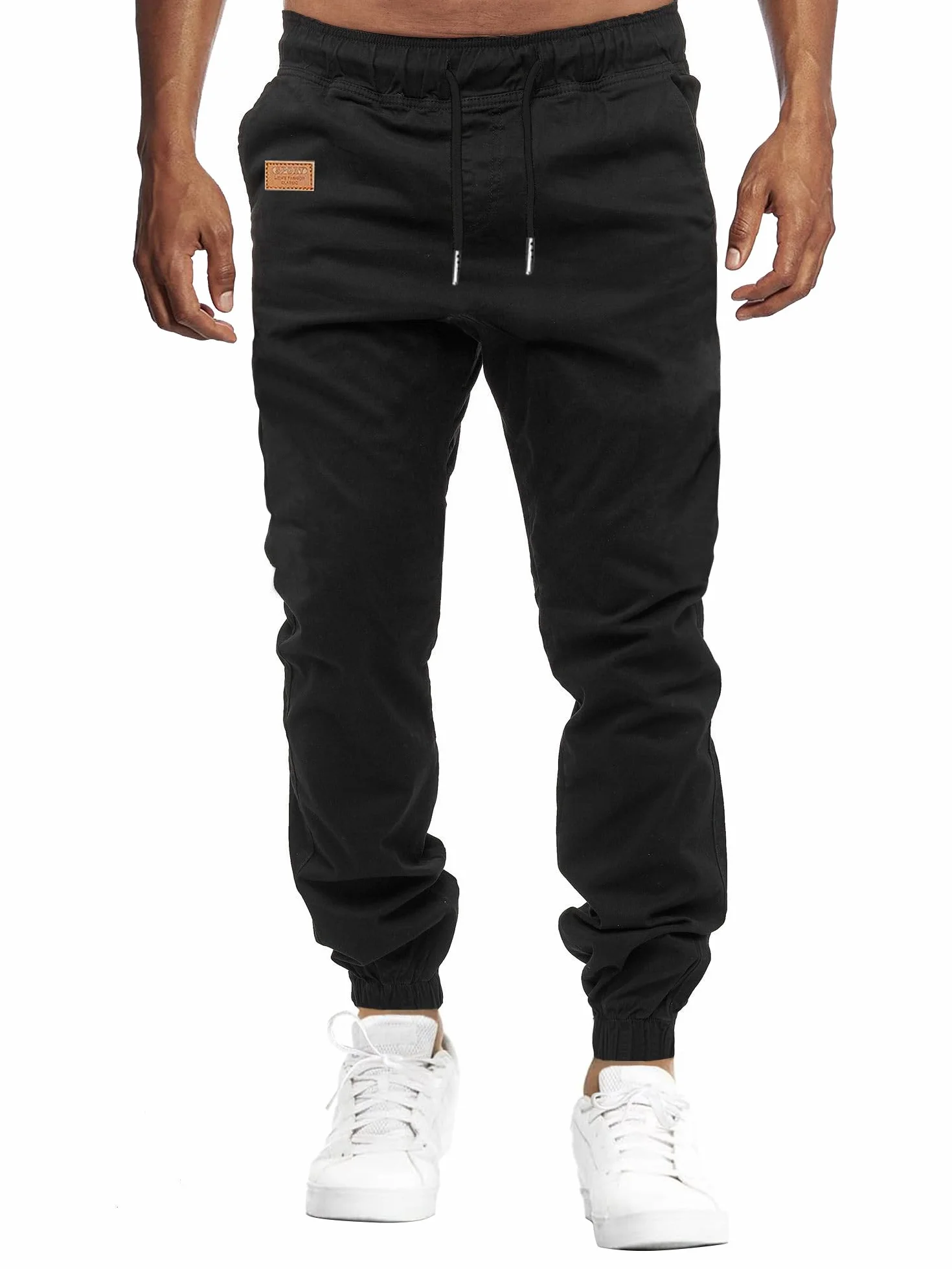 Pantalones Hombre Casuales Deporte Elásticos Joggers Largos Pants con Bolsillos Algodón Pantalón Deportivo