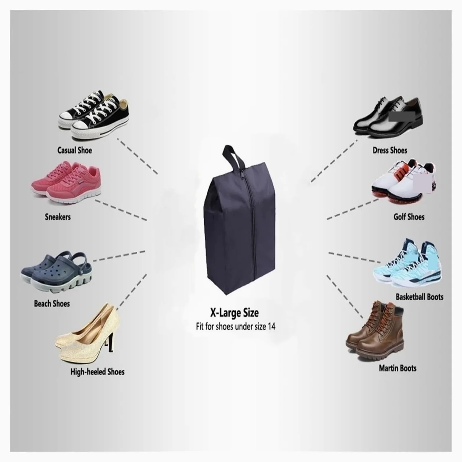 Bolsa para Zapatos Paquete de 2 o 4 Bolsas Almacenamiento Zapatos Impermeables Nailon portátiles