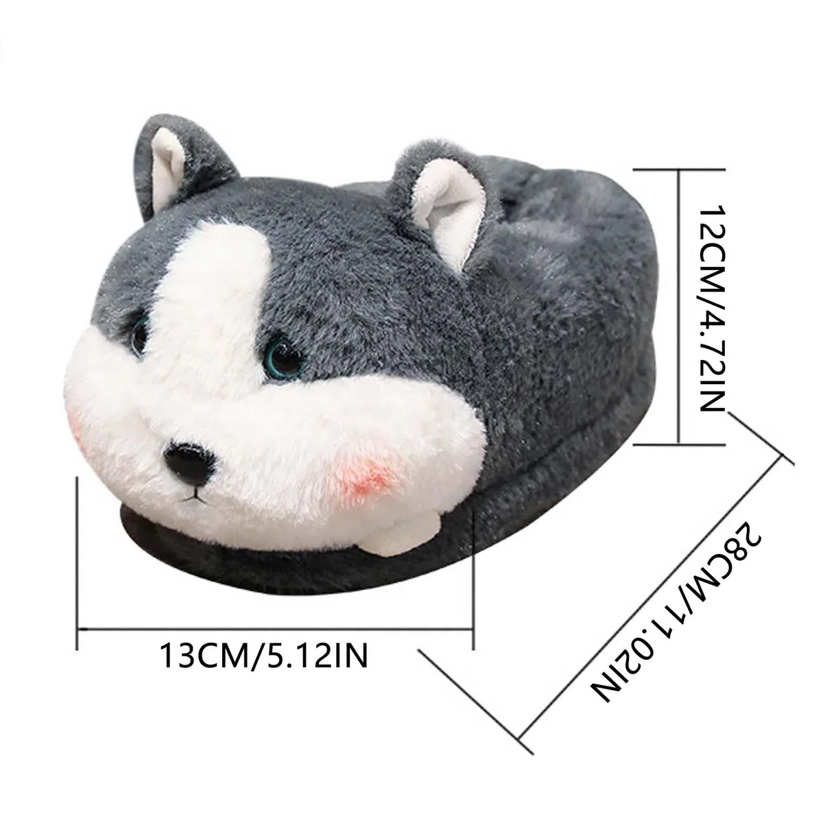 Pantuflas para mujer, diseño de animales de dibujos animados con tacones acolchados, para invierno, cálidas, para interiores