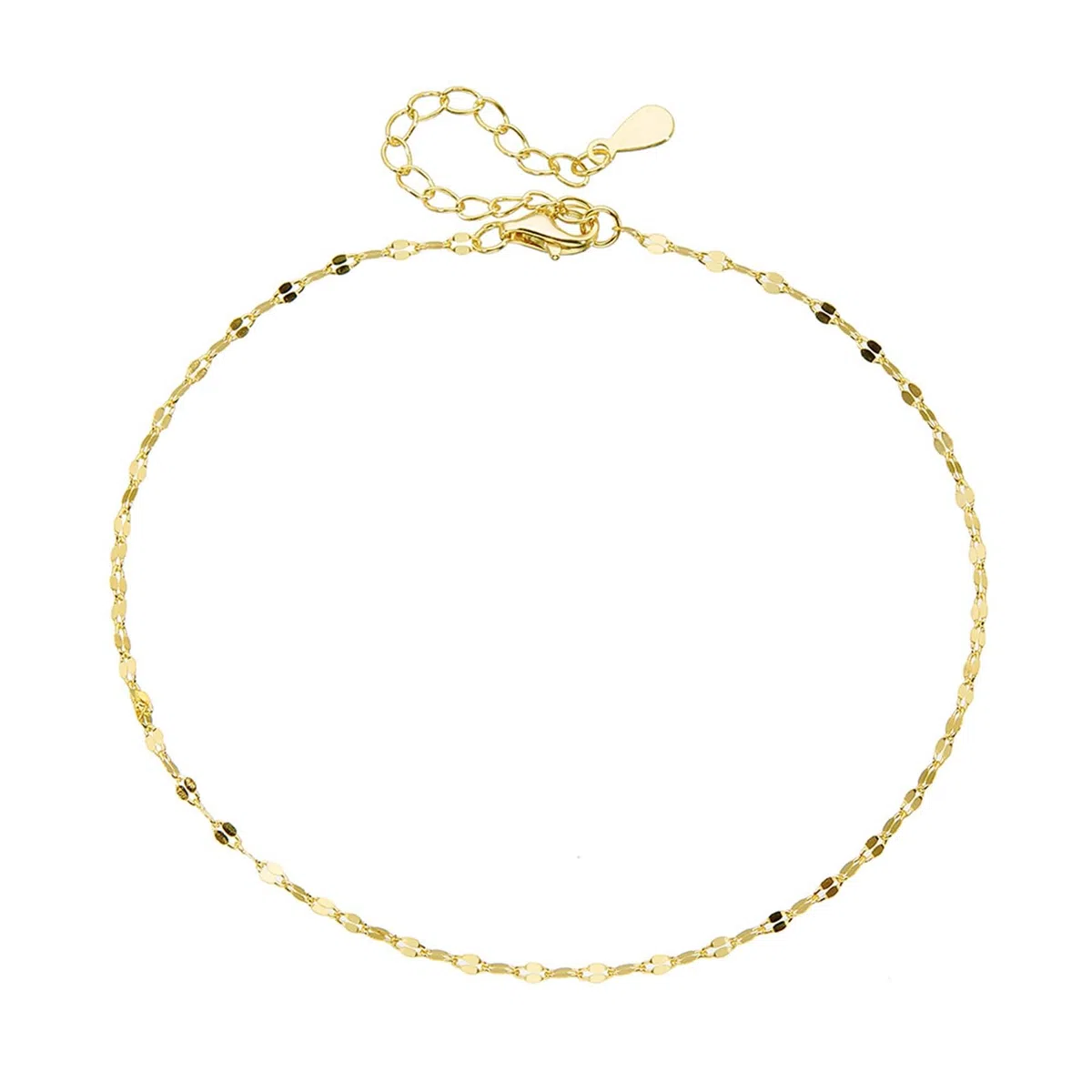 Delicada cadena de eslabones para mujer, tobilleras de oro de 18 quilates, sin piedras preciosas, pulseras de tobillo para mujer, oro amarillo para ella, 9 K, 14 y 18 quilates