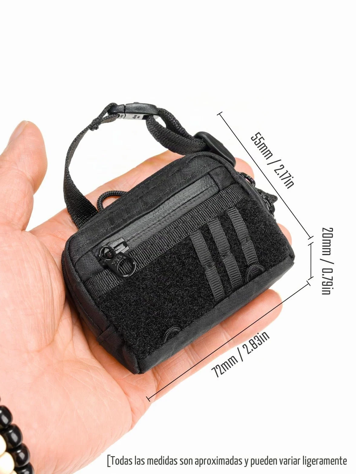 TACTICAL_GEEK Storage A18 EDC Utility Pouch - Bolsa compacta para auriculares inalámbricos con cierre rápido, mini monedero, para uso diario, viajes al aire libre, Negro , mini, Monedero
