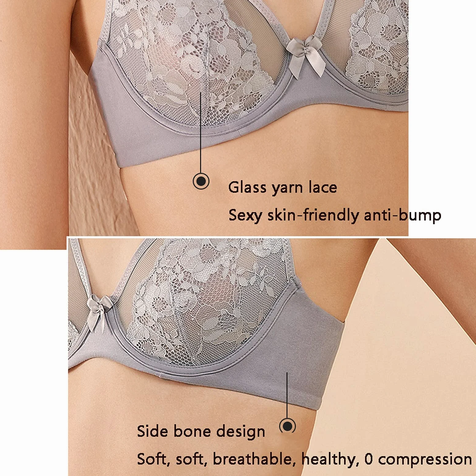 Brasier minimizador de tamaño grande para mujer, sin forro con aros y cobertura completa, bralette clásico push up ultrafino (color: negro, tamaño: 90B)