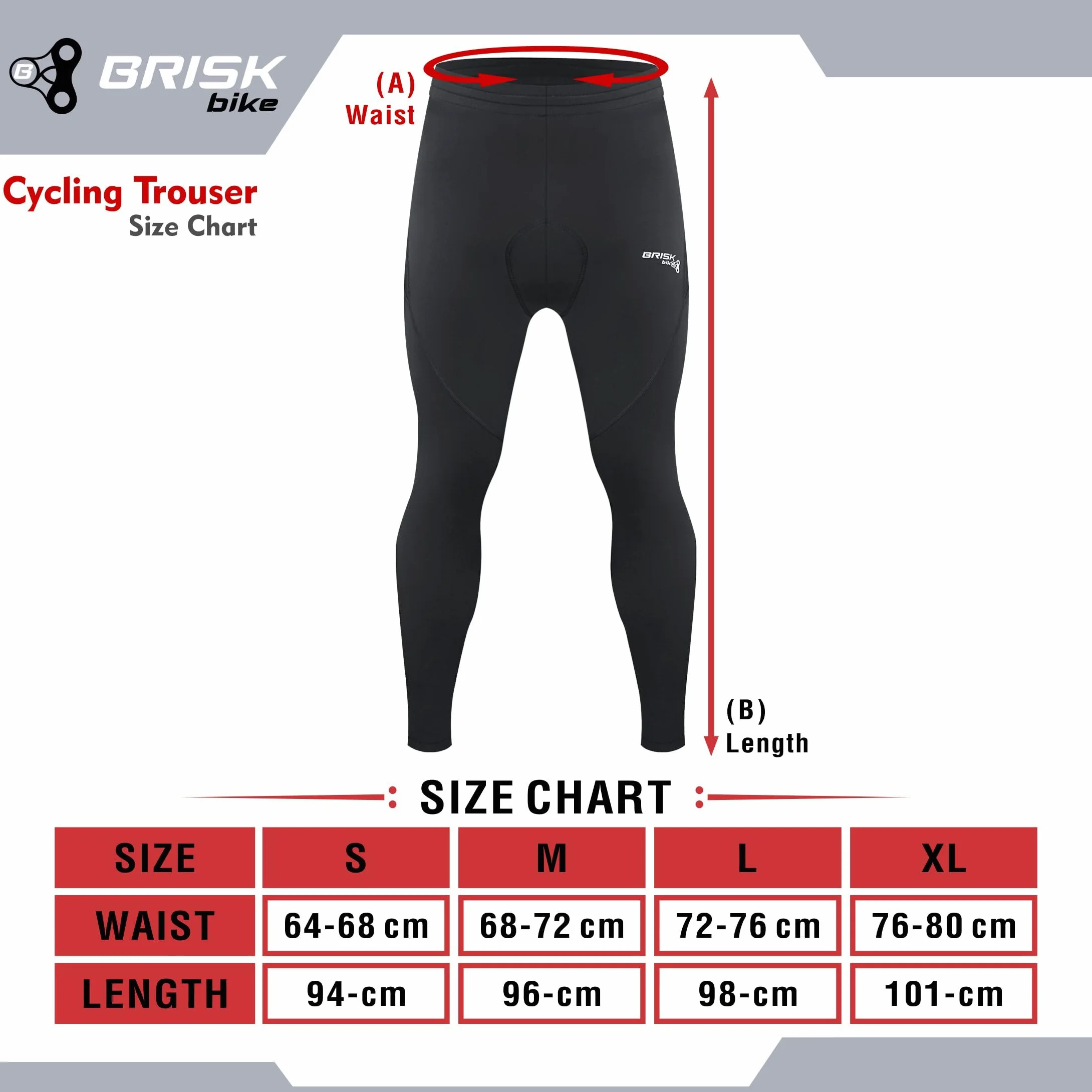 Brisk Bike Pantalón Largo de Ciclismo Hombre con Acolchado de Gel Frío para Invierno y Largas Distancias