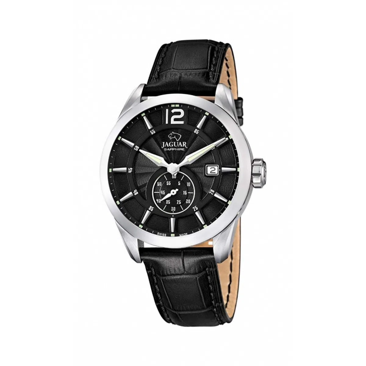 Jaguar Reloj Modelo J663/4 de la colección ACAMAR, Caja de 43 mm Negro con Correa de Piel Negro para Caballero