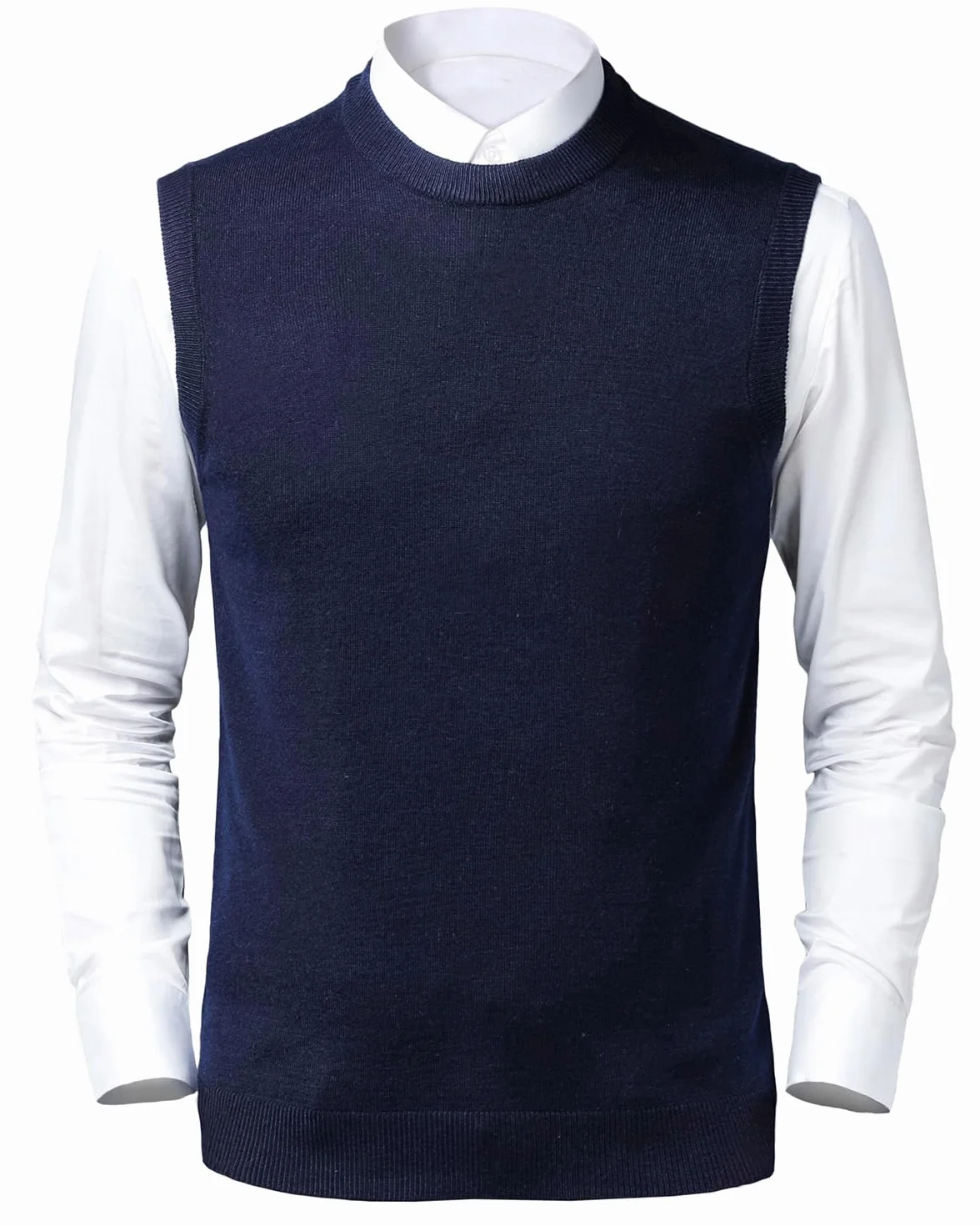 Suéter sin Mangas para Hombre Chalecos de Punto Lana Cómodo Color Sólido Jersey De Punto Negocios Caballero Cárdigan Casual Otoño Invierno Caliente Chaqueta