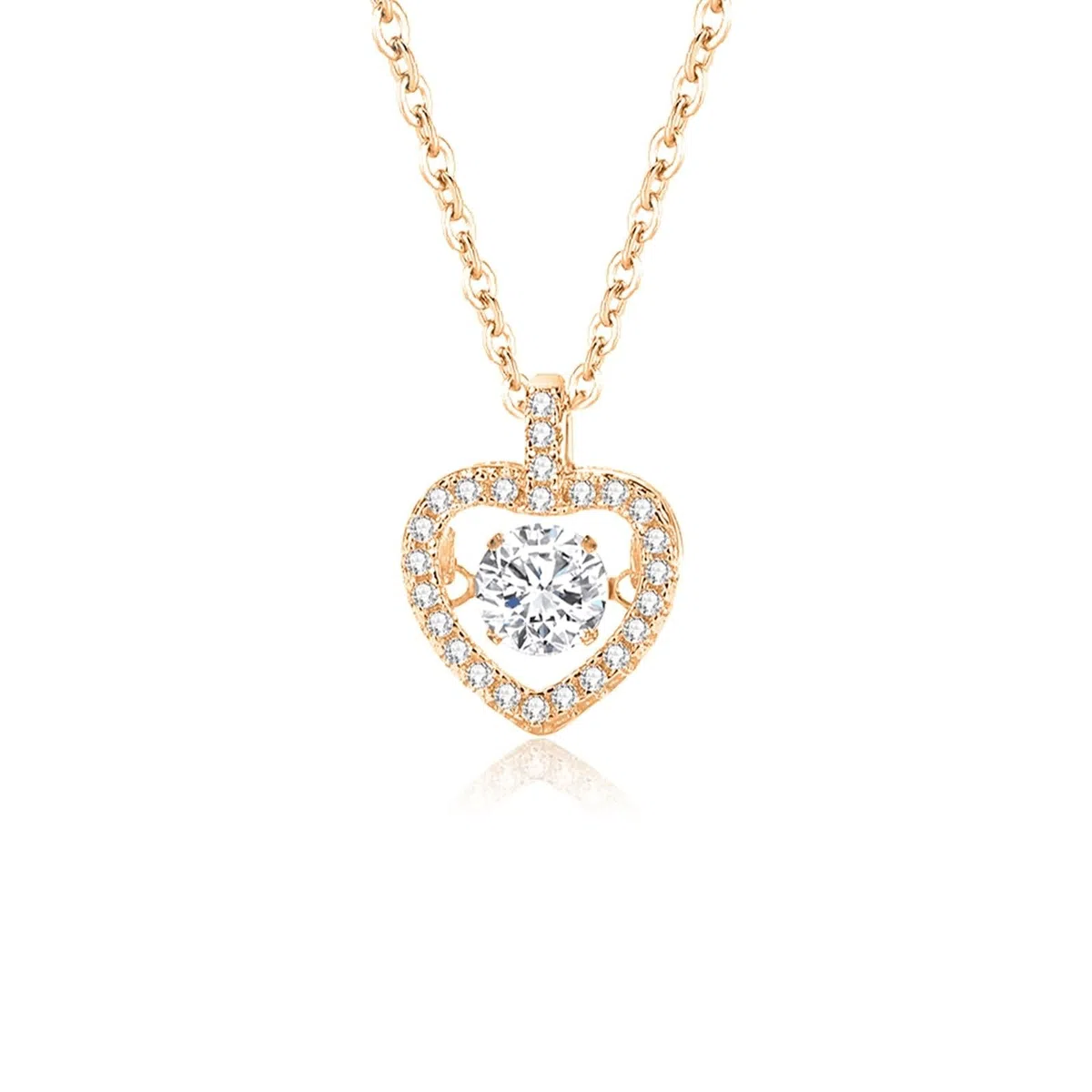 Collar de oro blanco de 9 quilates/14 quilates/18 quilates para mujer, corazón hueco con moissanita, colgante de plata para mujer
