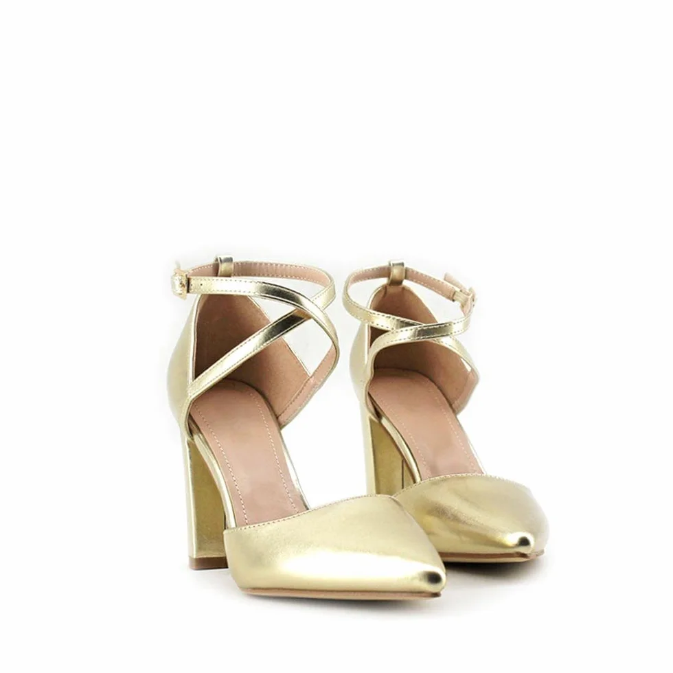 MODELISA Zapatos De Tacón Ancho Salón PU Fiesta Boda Mujer