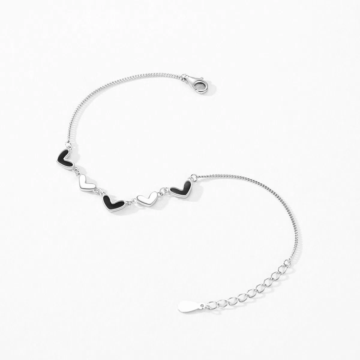 Pulseras de joyería, cadena de promesa con corazón, oro blanco, regalo para el día de San Valentín