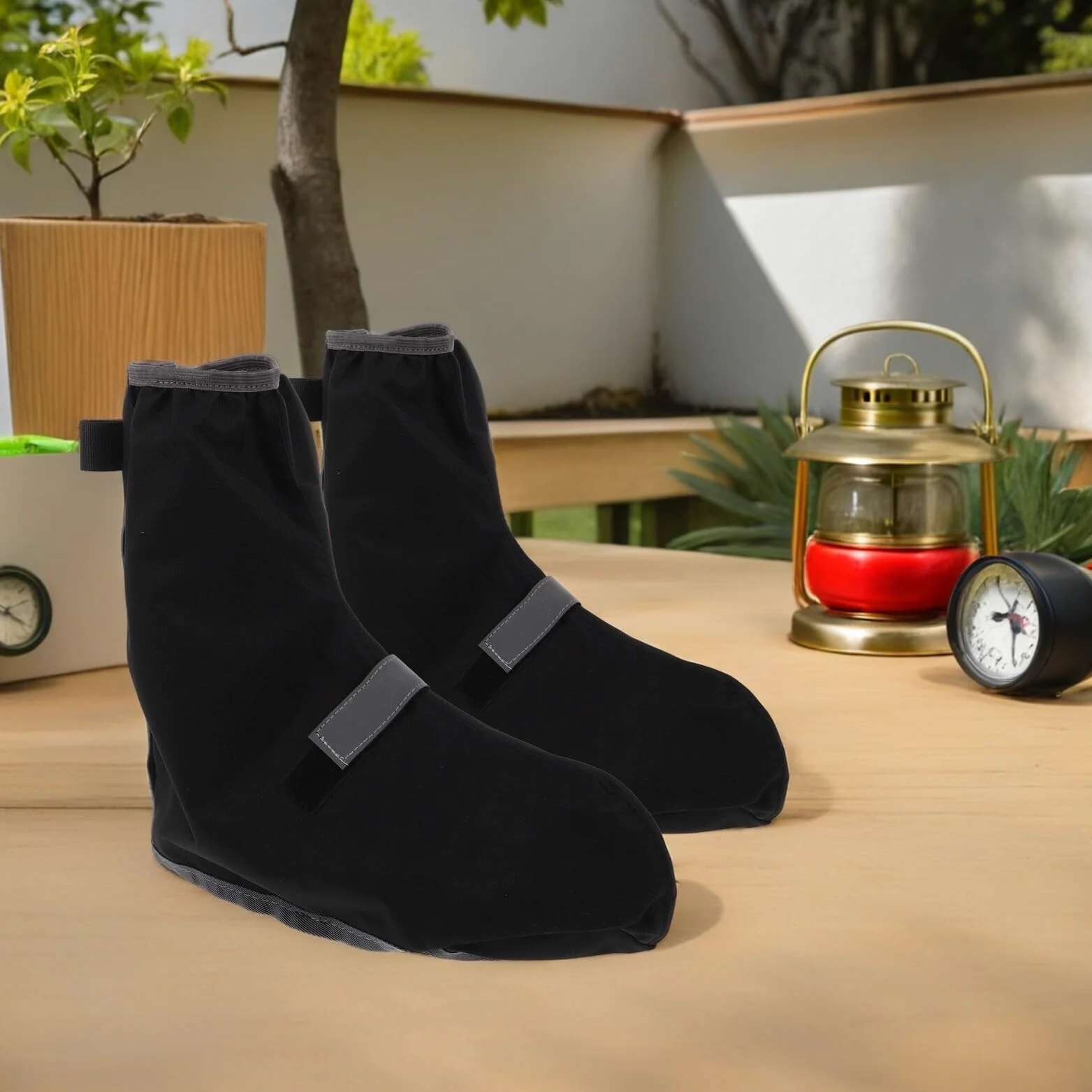 Cubrezapatos Impermeables para Senderismo Polainas Negras Talla L Protección Antideslizante Resistente al Agua para Botas de Montaña Ciclismo y Actividades al Aire Libre 1 Par