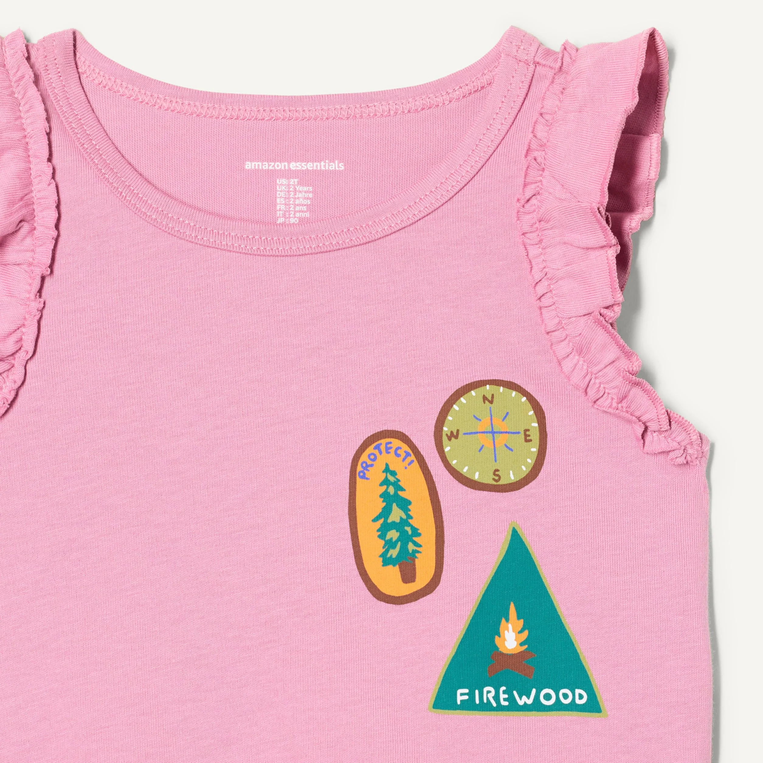 Amazon Essentials Niñas Camisetas de Tirantes con Volantes
