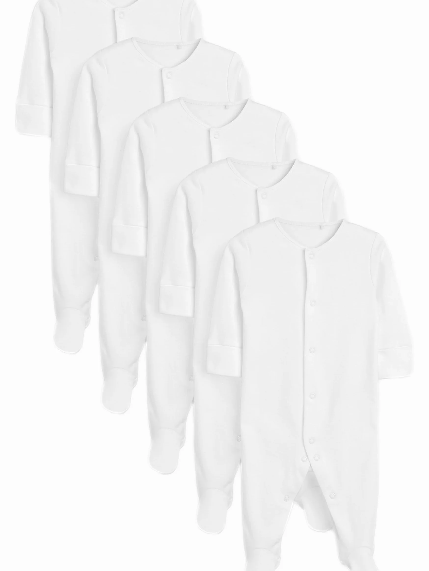 next Baby - Pijama básico para niño (5 unidades) Blanco 3-6 Meses