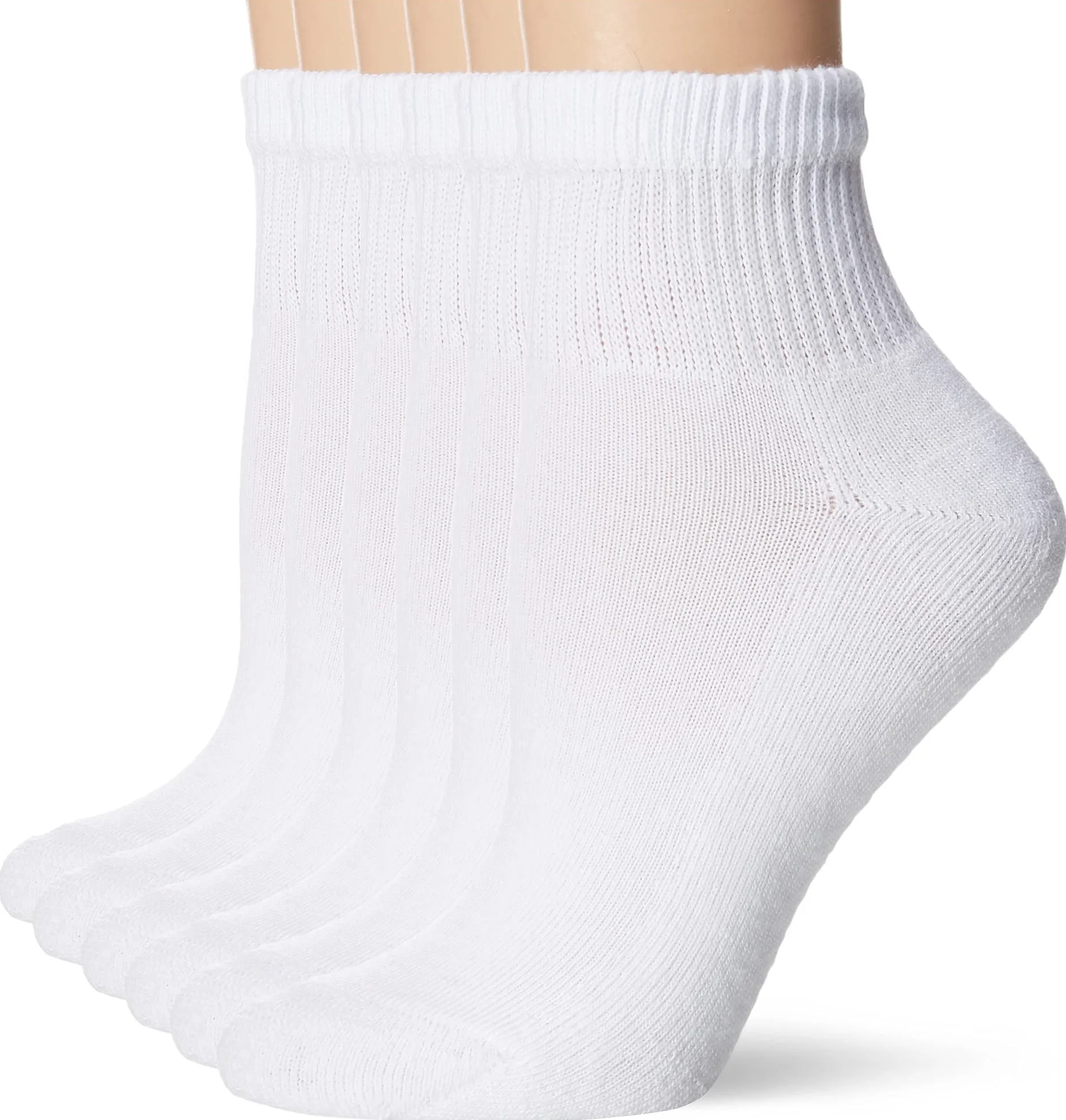 Hanes Ankle Socks, Comfort Toe Seamed, White & Black Available, 6-pack Calcetines Mujer (Pack de 6)